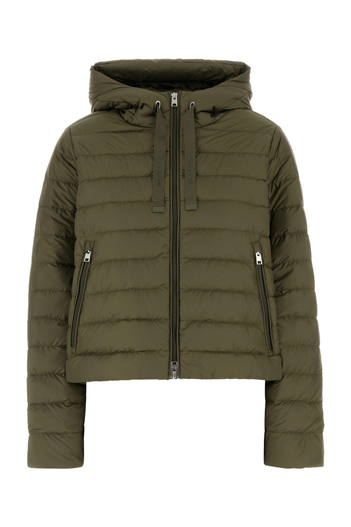 【関税&送料込】Woolrich Army Green Polyester Down Jacket Woolrich Army Polyester Down Jacket in Green | Lyst