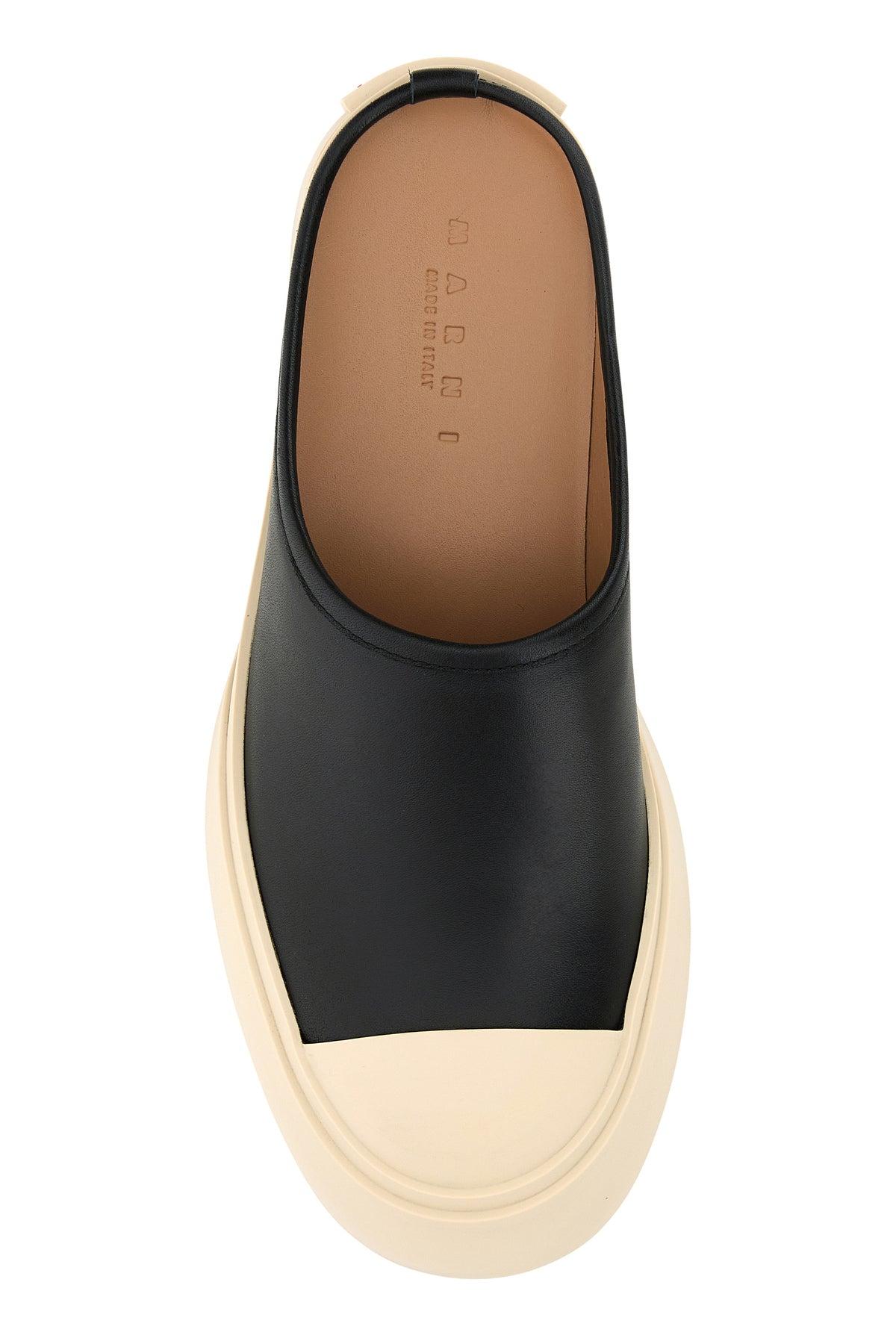Marni Leather Pablo Slippers in Black | Lyst