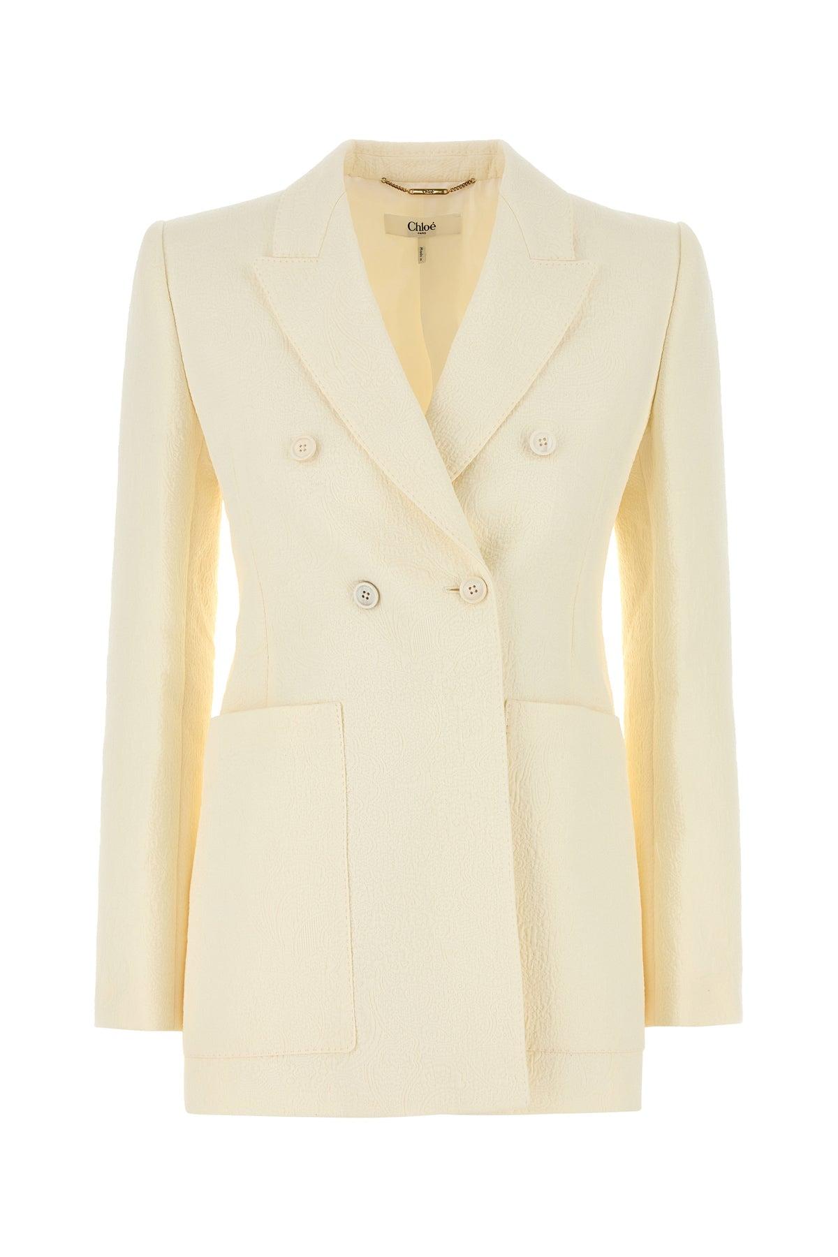 ジャケット CHLOE White Cotton Blend Blazer Chloé Cotton Blend Blazer in White | Lyst