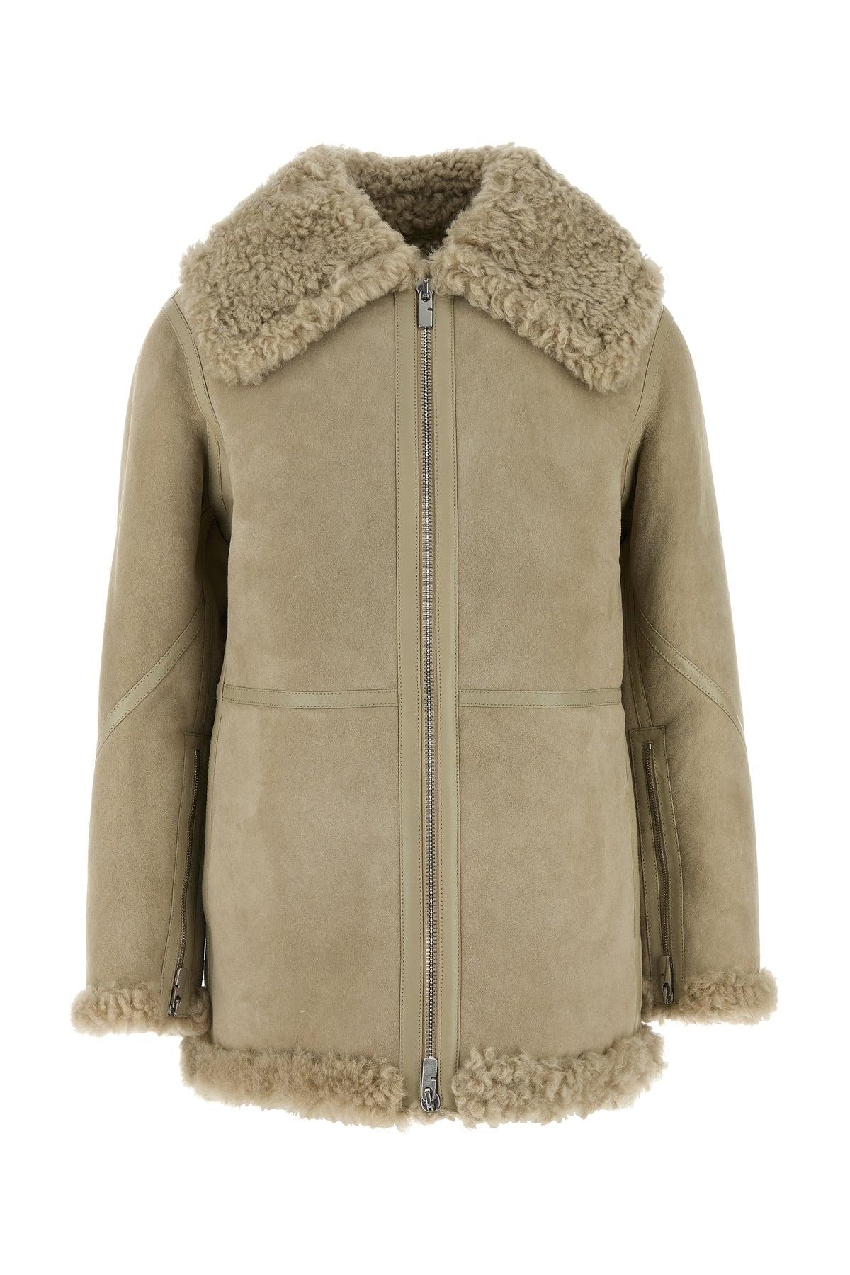 ジャケット BURBERRY Cappuccino Shearling Jacket Burberry Cappuccino Shearling Jacket in Natural | Lyst