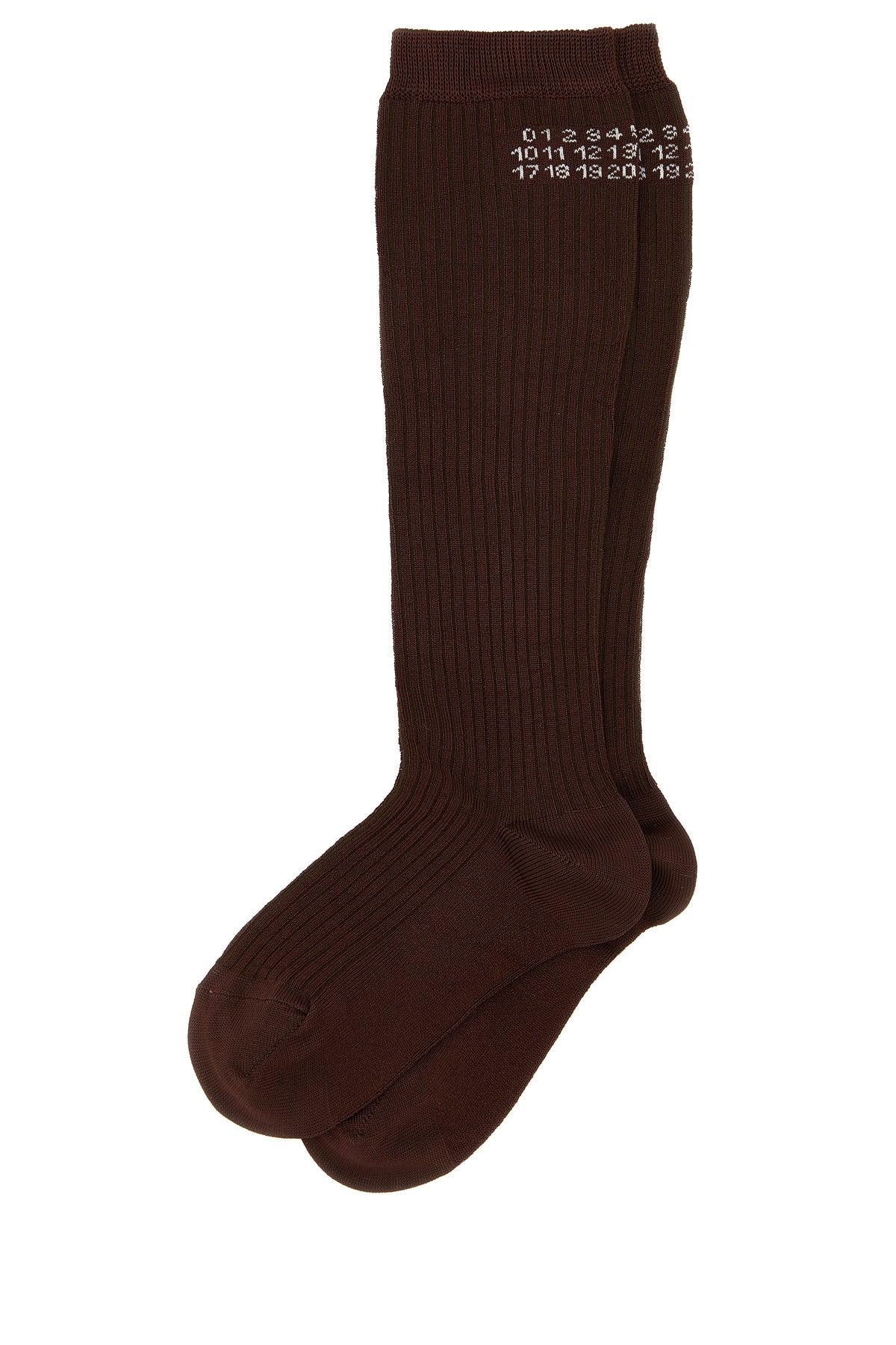 タイツ・ソックス MM6 MAISON MARGIELA BROWN STRETCH VISCOSE BLEND SOCKS MM6 by Maison Martin Margiela Socks for Women | Online Sale