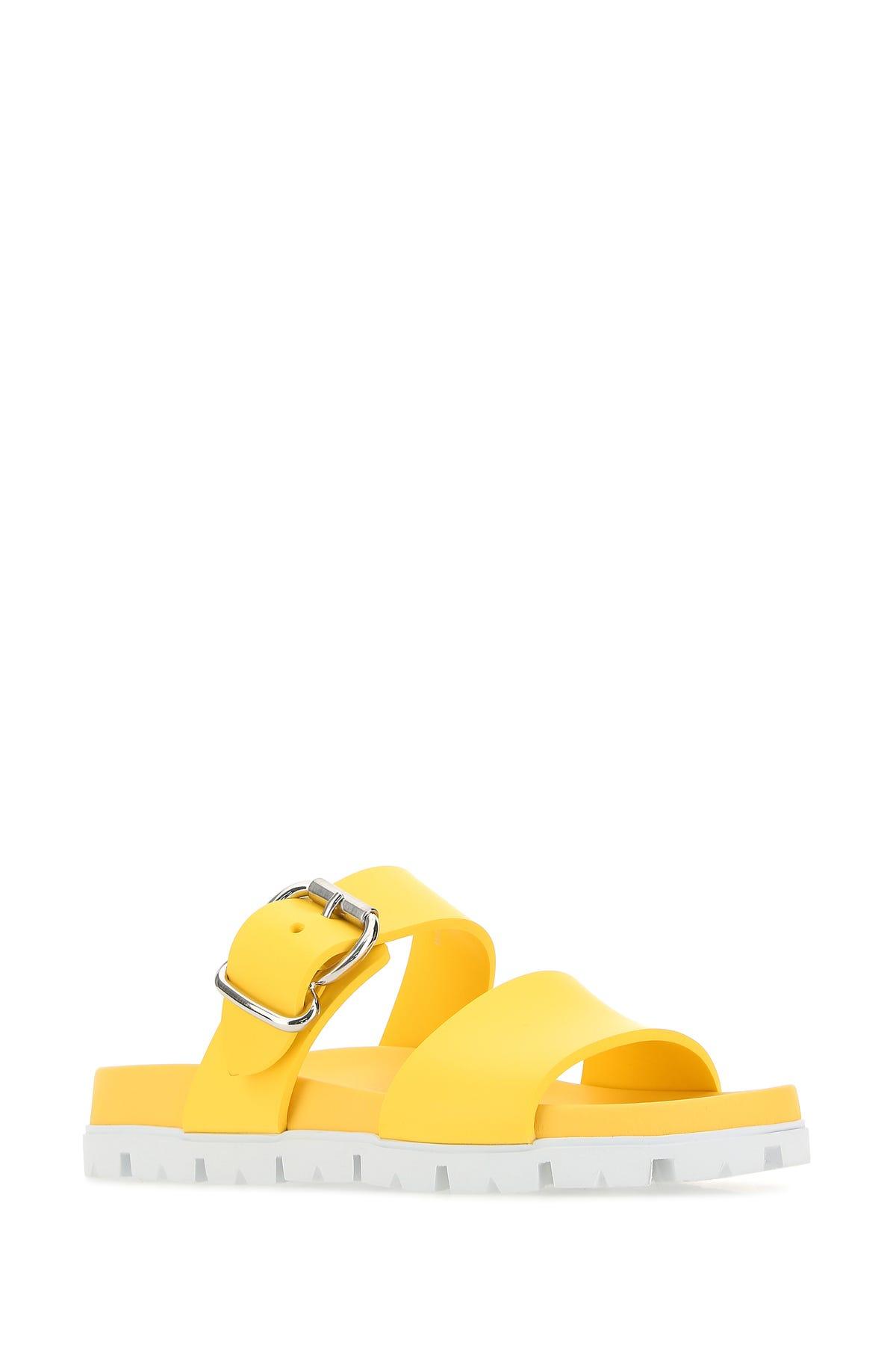 prada yellow slippers