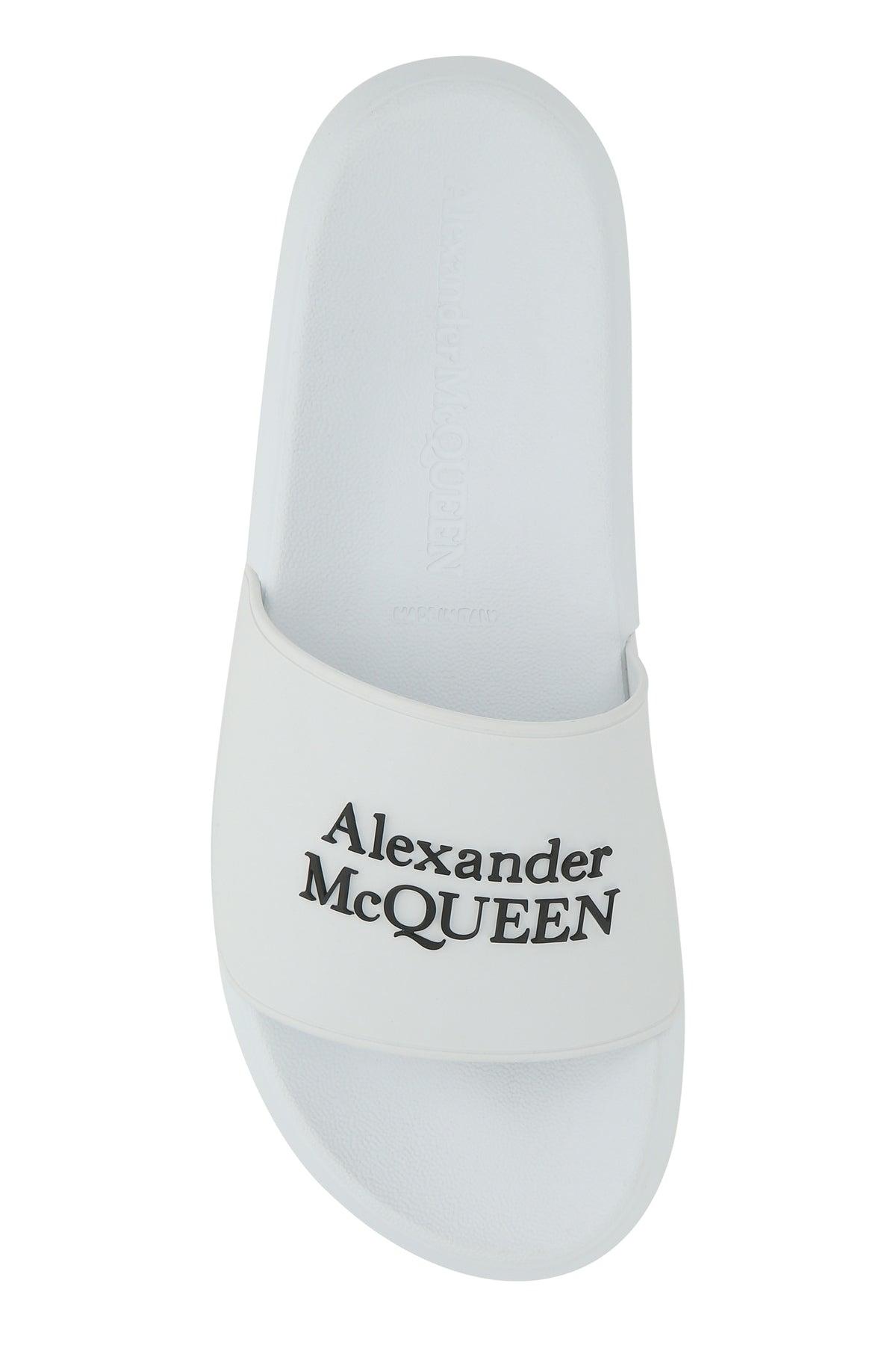 【関税&送料込】Alexander Mcqueen Slipper In Pelle $290 Women's Alexander McQueen Hybrid Logo Pool Slides