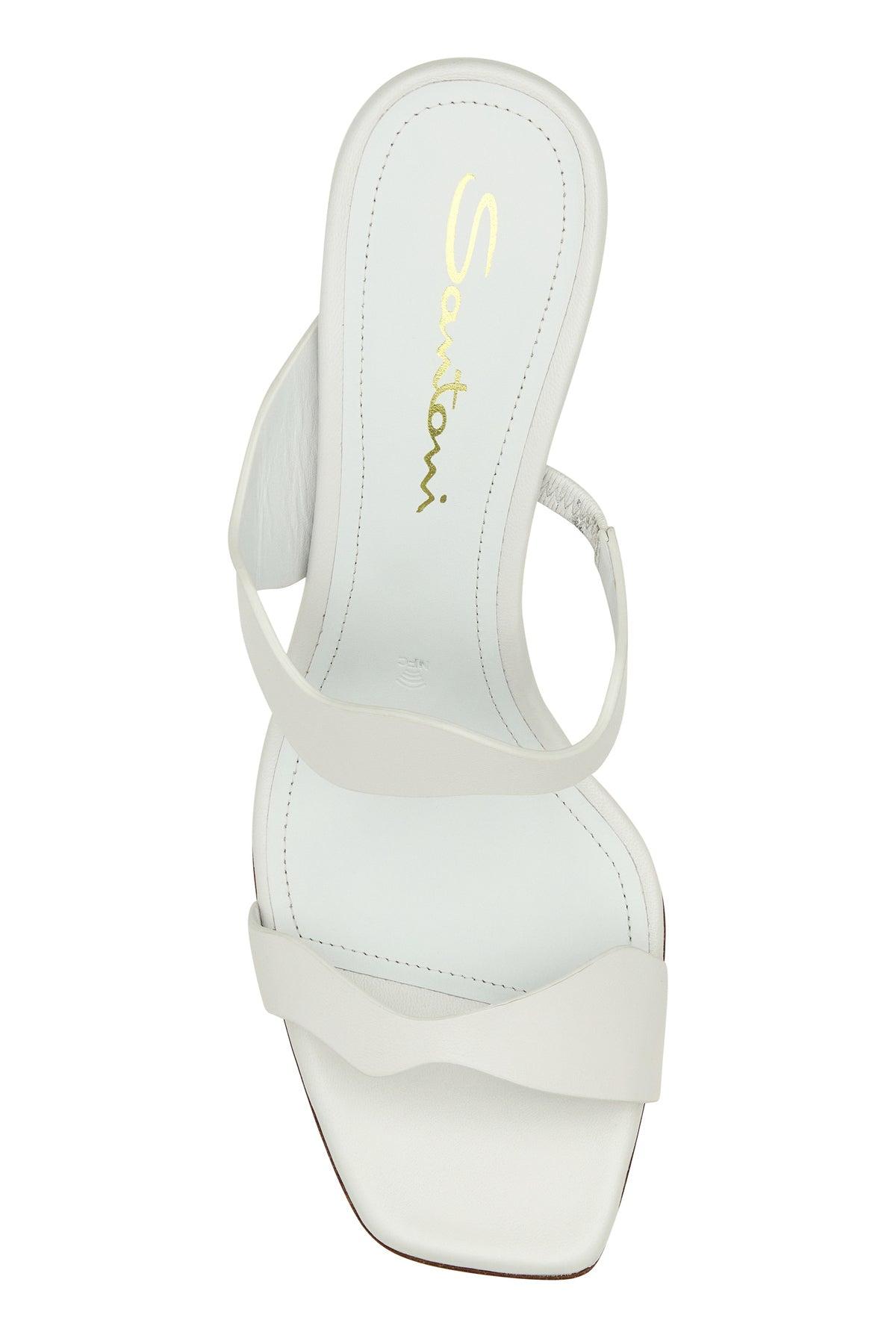 【関税&送料込】Santoni White Leather Adriatica Mules Santoni Leather Adriatica Mules in White | Lyst