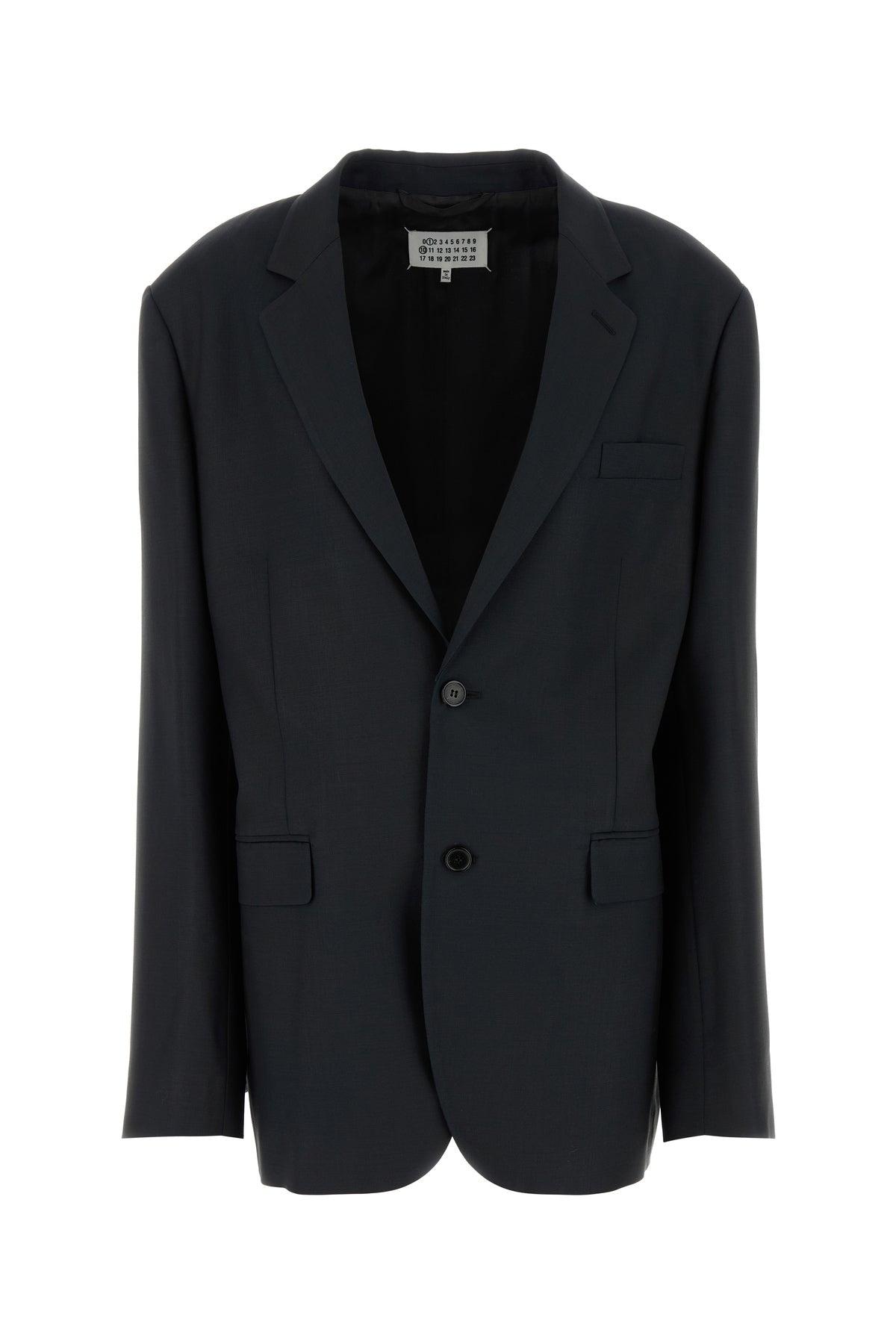 ジャケット Maison Margiela Black Mohair Blend Oversize Blazer Maison Margiela Black Mohair Blend Oversize Blazer – LOZURI®