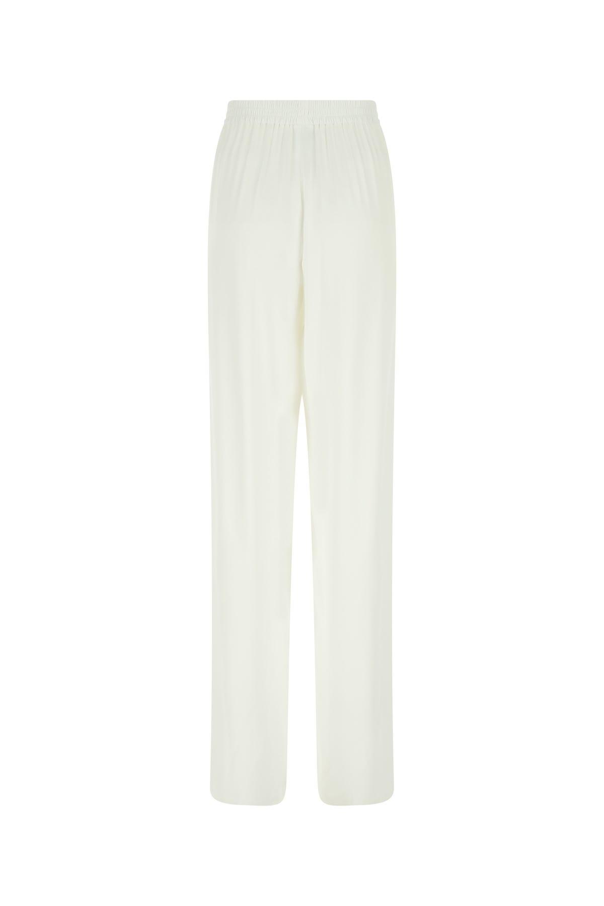 Giorgio Armani White Silk Wide-leg Pant | Lyst