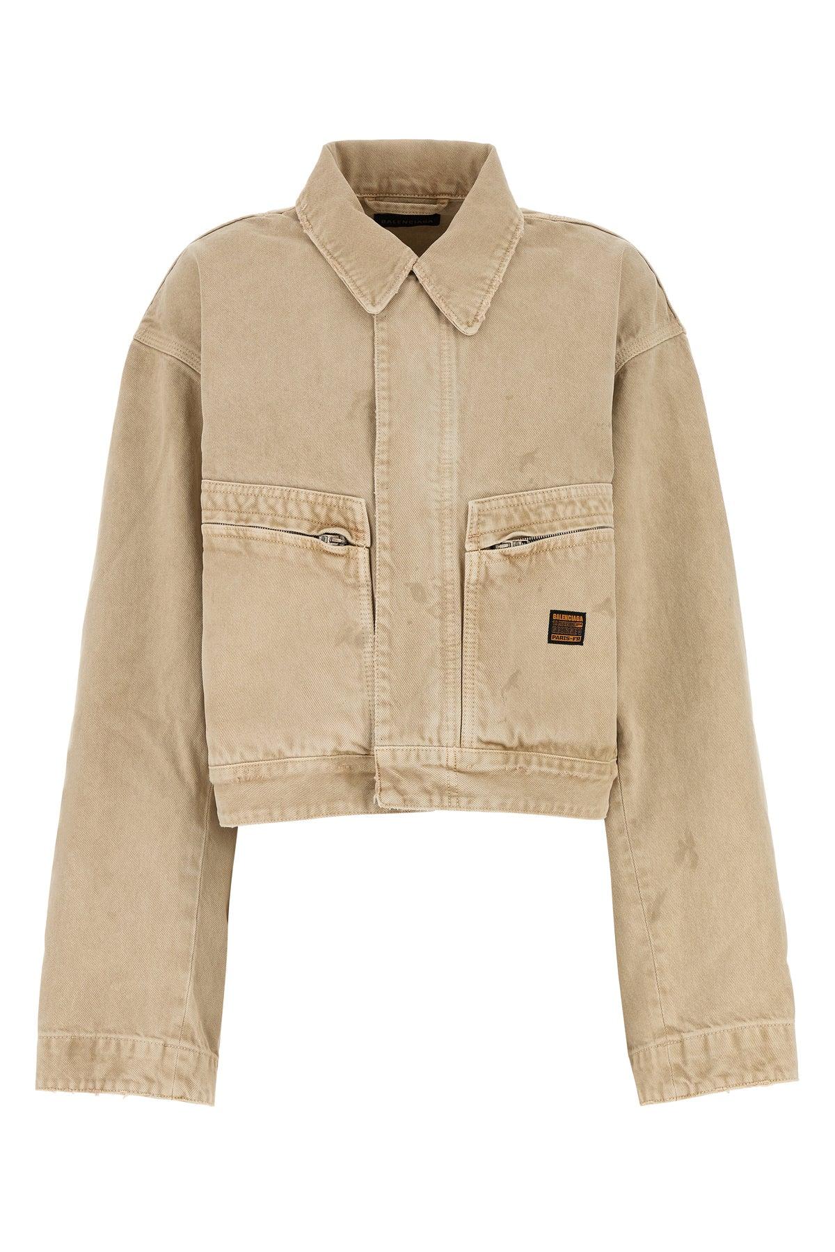 ジャケット Balenciaga Beige Denim Jacket Balenciaga Jean and denim jackets for Women | Online Sale up