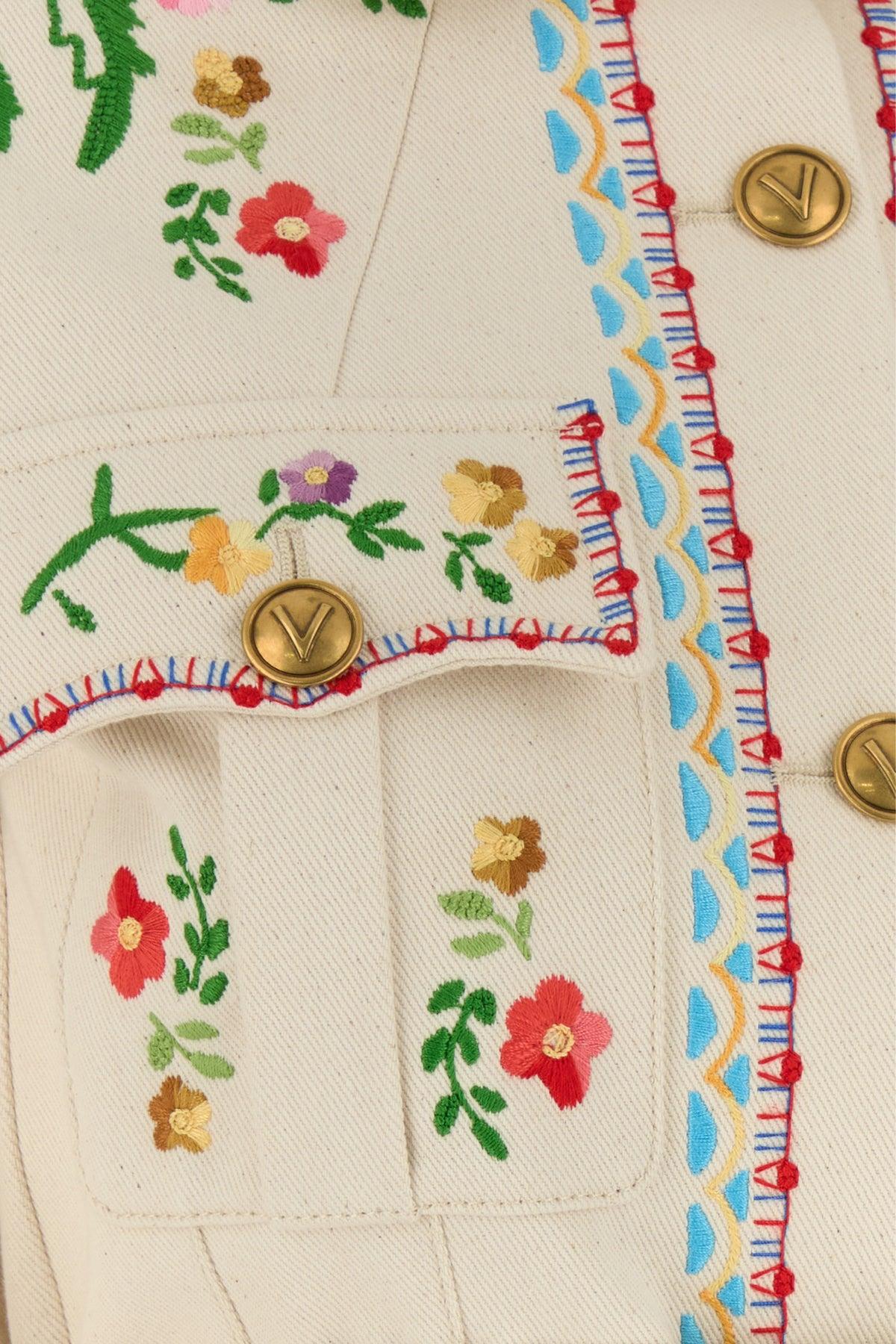 ジャケット VALENTINO GARAVANI Embroidered Denim Blazer VALENTINO GARAVANI Oversized denim blazer | THE OUTNET