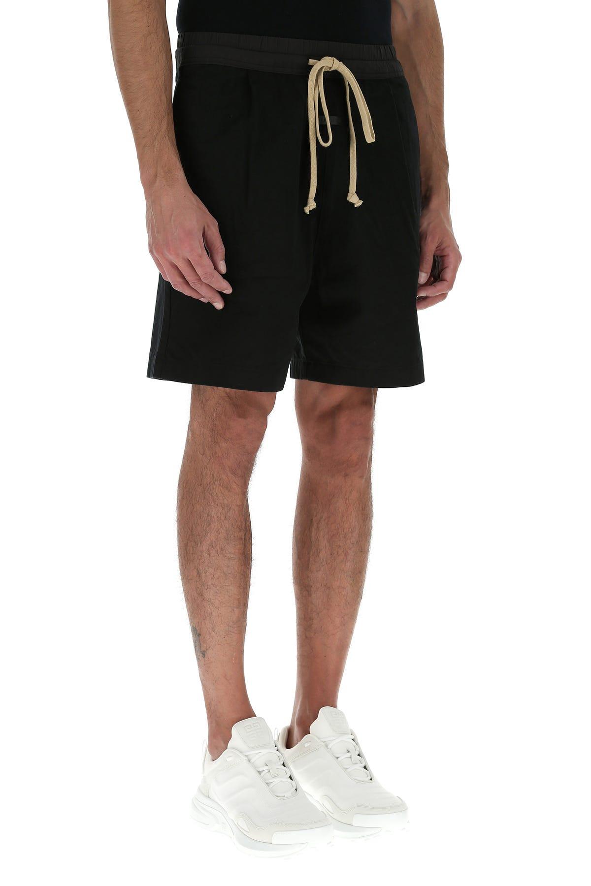 Fear Of God Black Cotton Bermuda Shorts for Men - Lyst