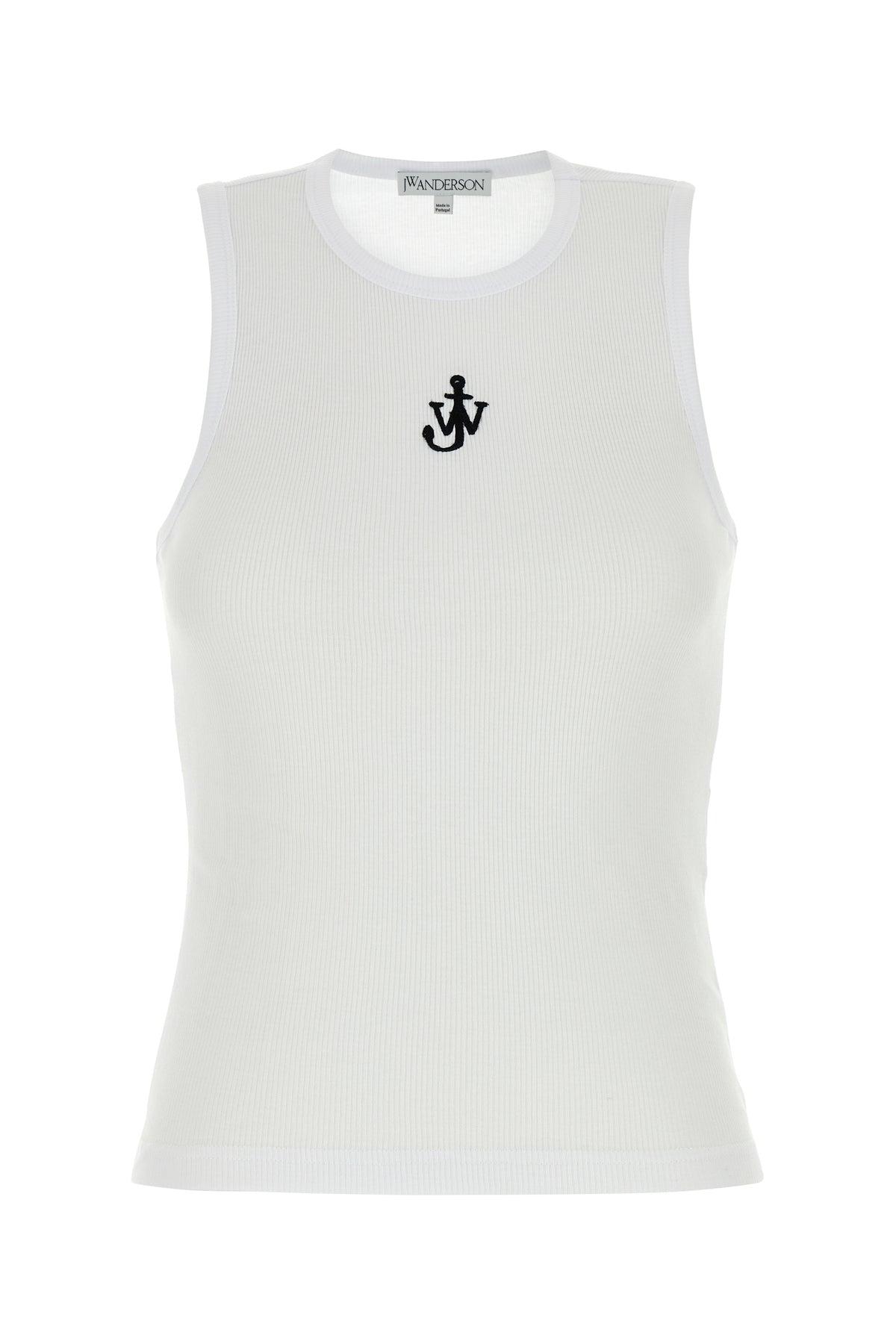 Tシャツ・カットソー J W ANDERSON WHITE COTTON TANK TOP Cotton jersey tank top in white - JW Anderson | Mytheresa