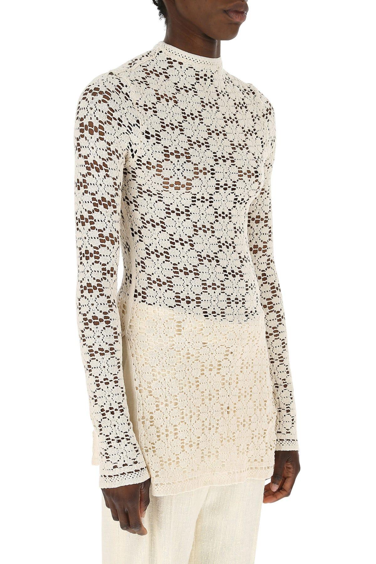 Jil Sander Ivory Crochet Top Jil Sa in White | Lyst