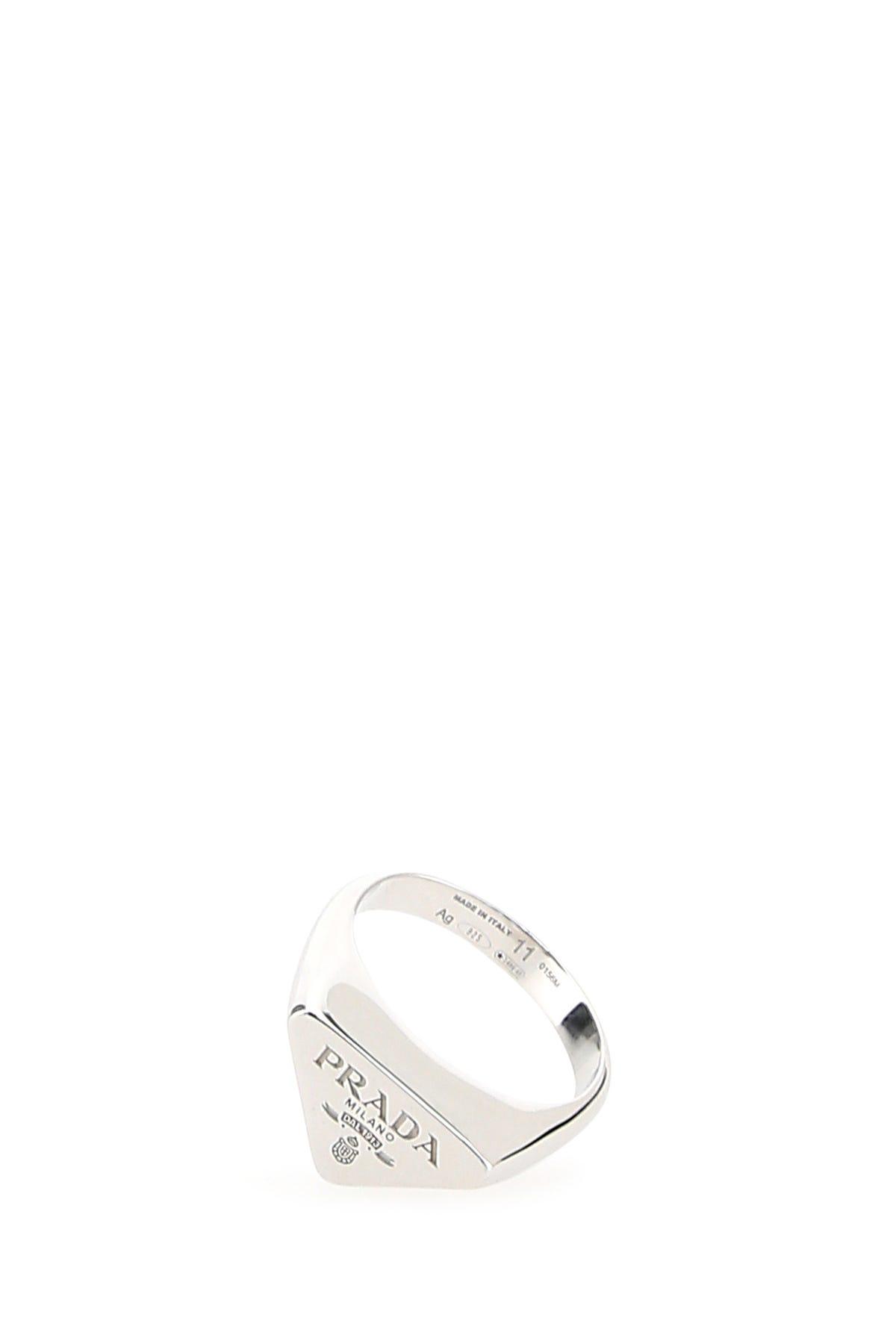 Prada 925 Silver Symbole Ring in Metallic | Lyst