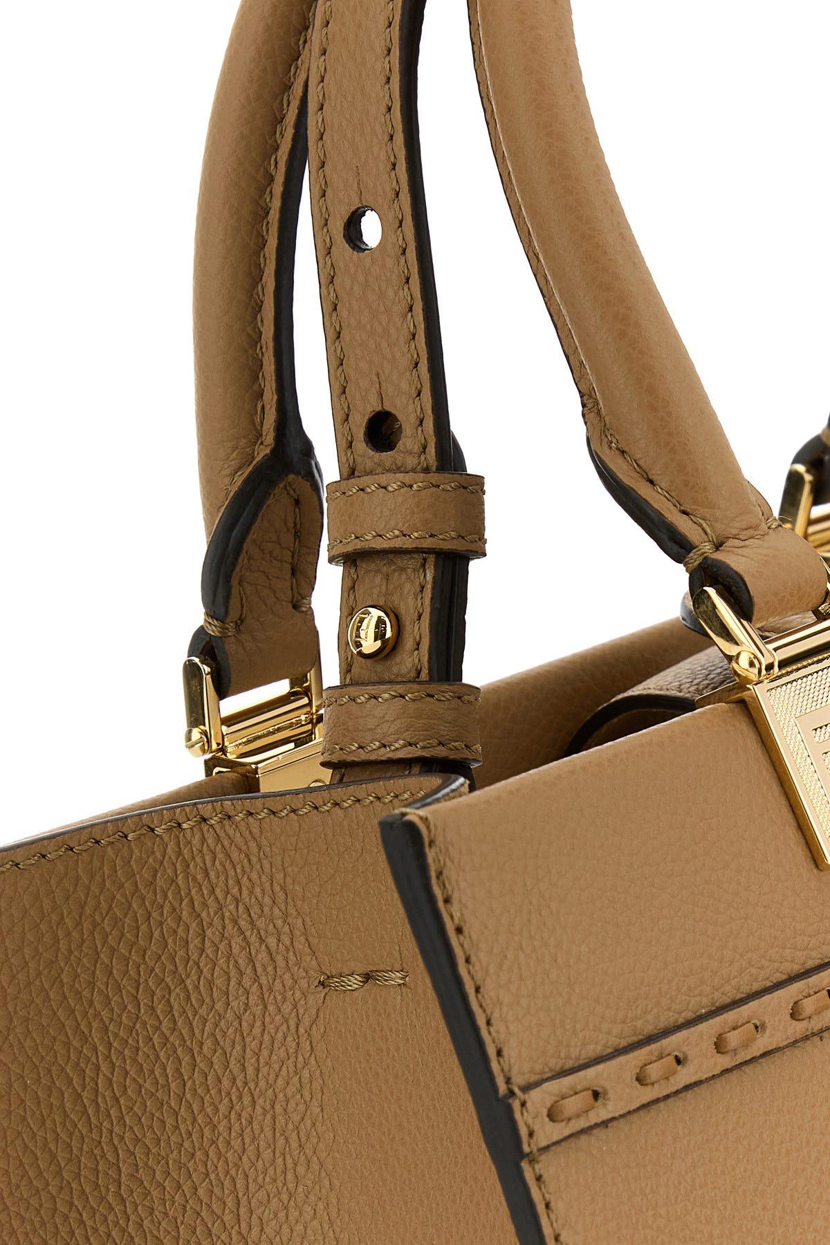 【関税&送料込】Fendi Biscuit Leather Small Sunshine Shoppin Fendi Biscuit Leather Small Sunshine Shopping Bag in Brown