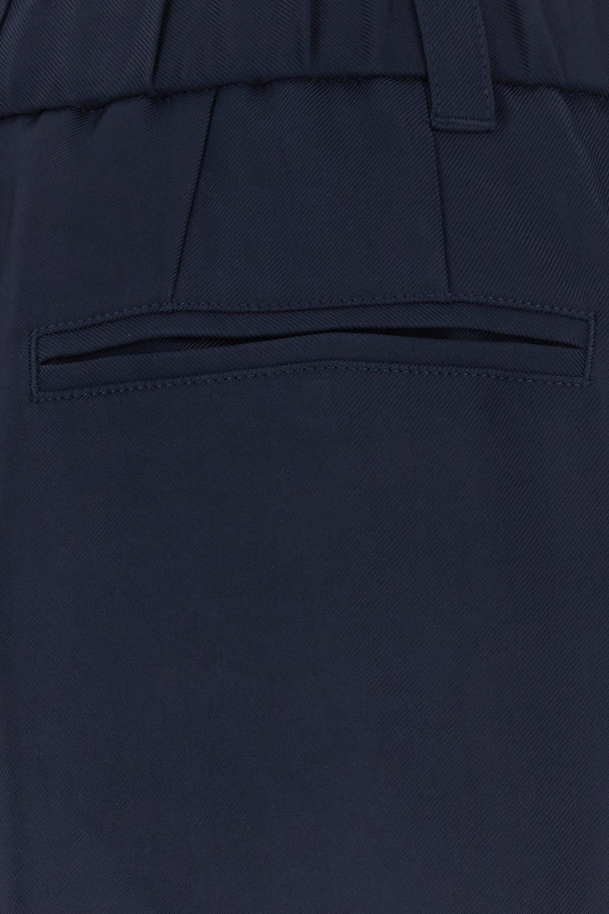 Giorgio Armani Navy Blue Twill Pant for Men | Lyst UK