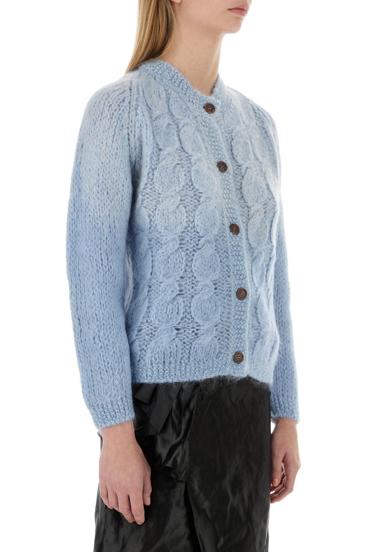 Maison Margiela Light Mohair Blend Cardigan in Blue Lyst