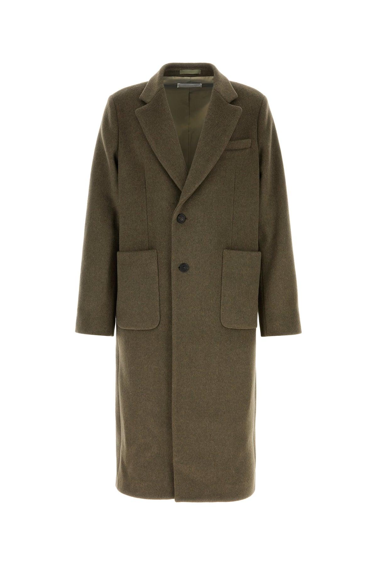 Sport アウター SALVATORE FERRAGAMO Olive Green Wool Blend Coat Sport アウター SALVATORE FERRAGAMO Olive Green Wool Blend Coat