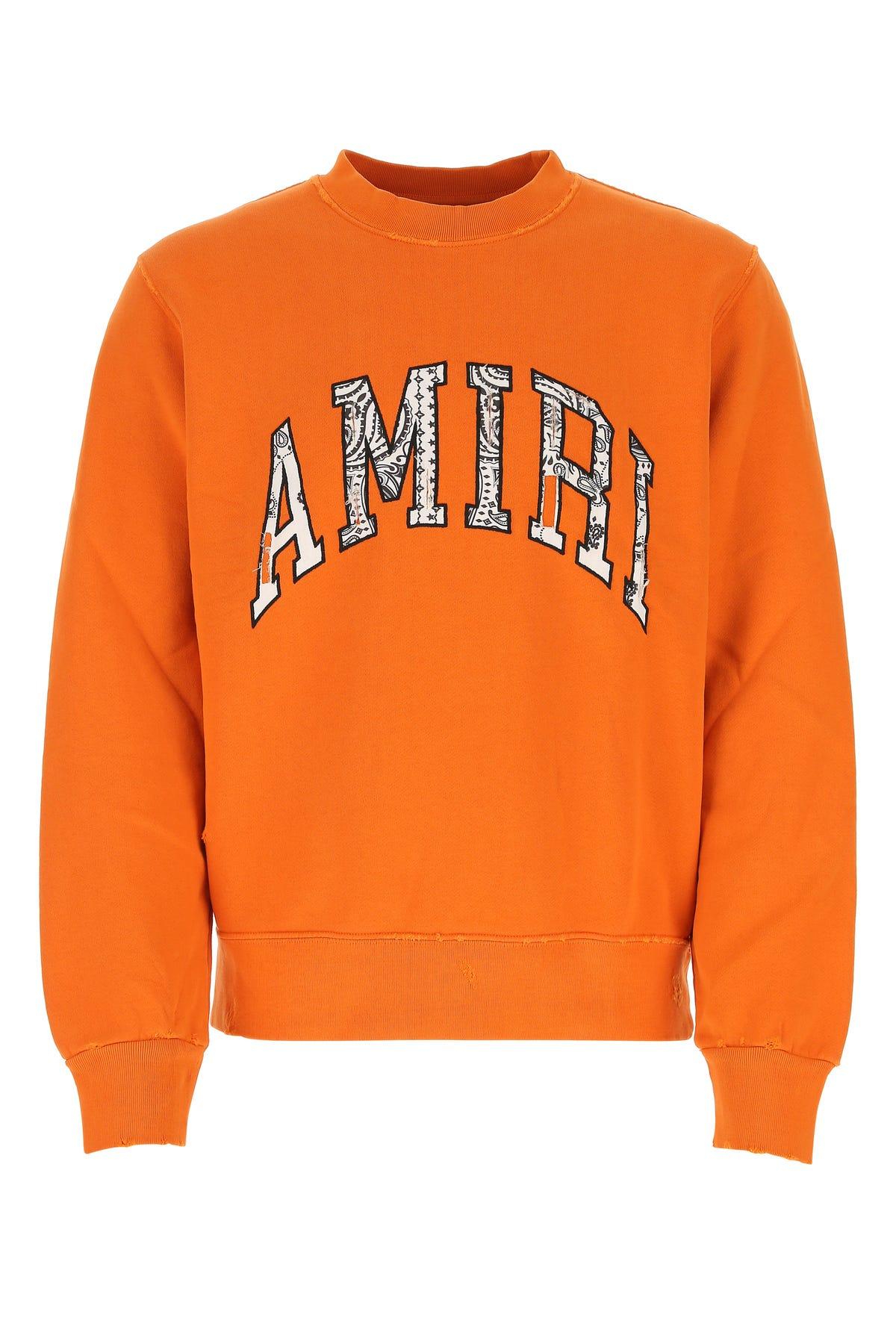 Amiri Orange Cotton Oversize Sweatshirt for Men