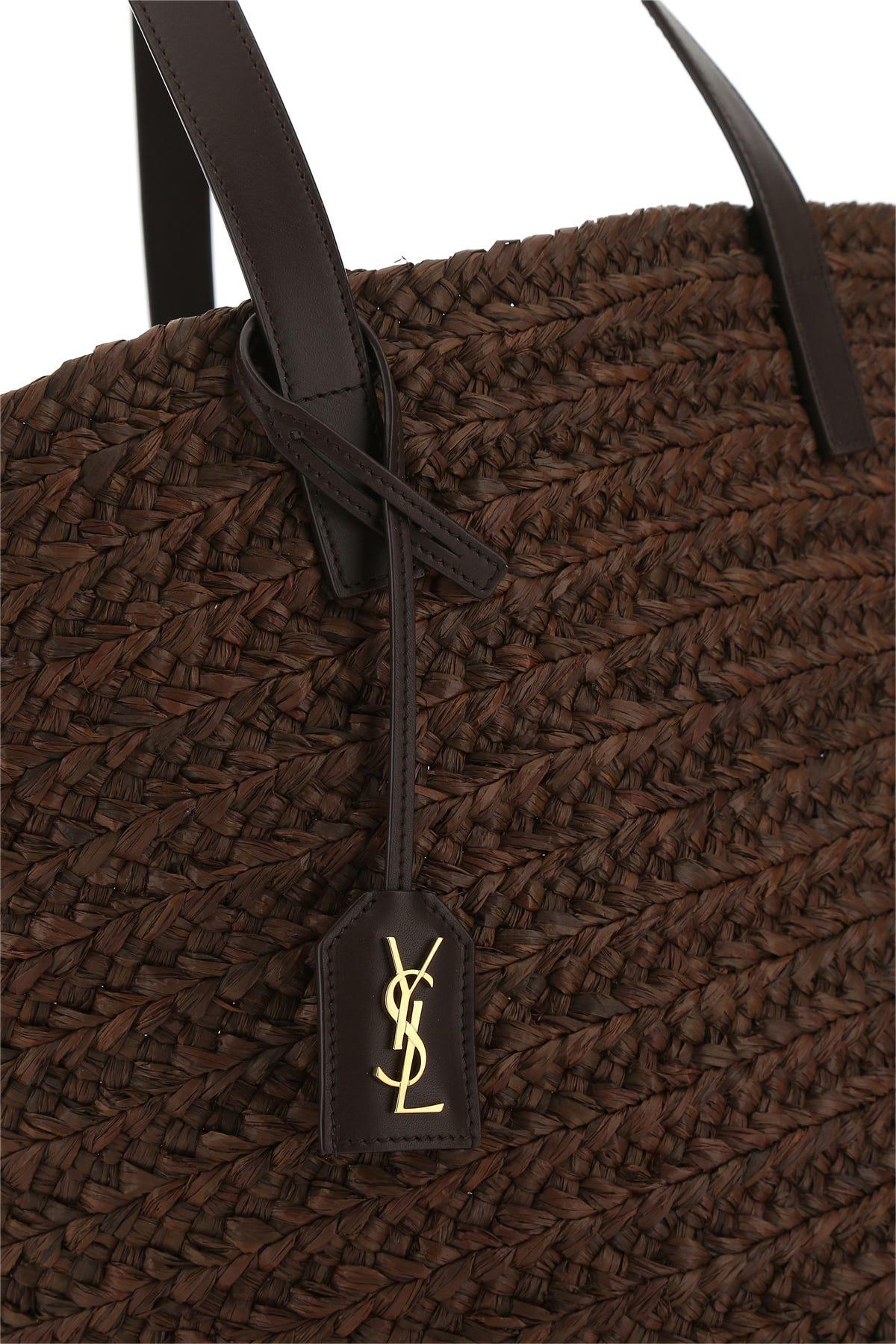 Saint Laurent Panier Medium Raffia Ysl Tote Bag