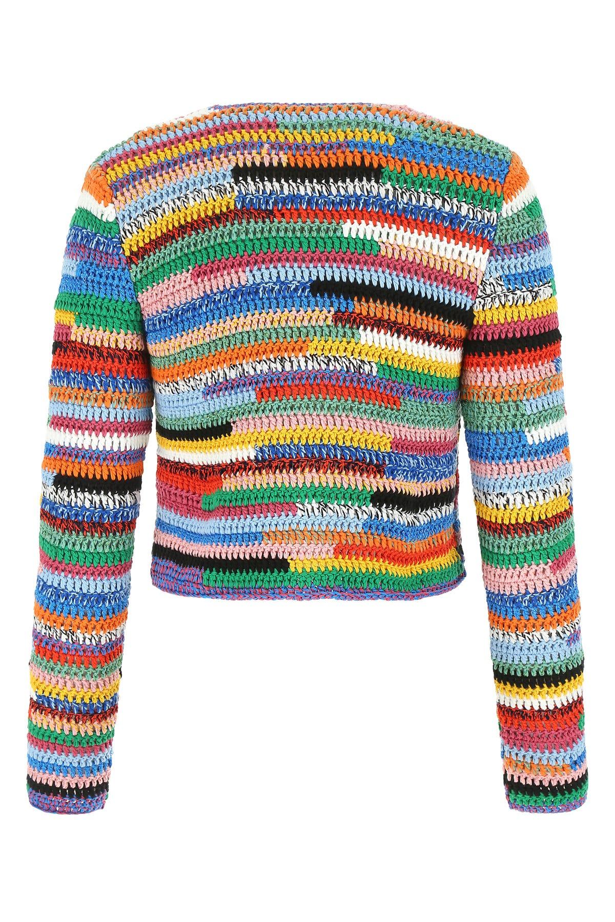 Miu Miu Multicolor Crochet Cardigan Lyst