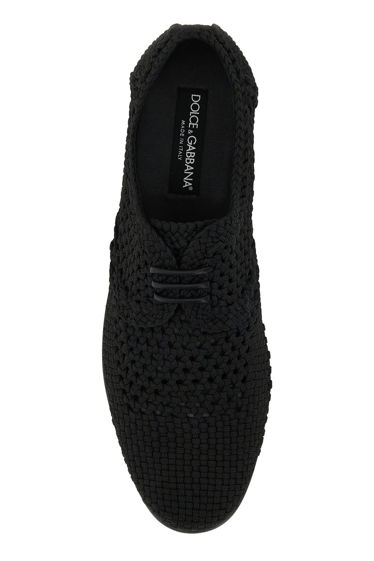 Dolce & Gabbana Crochet Lace-Up Shoes in Black for Men | Lyst