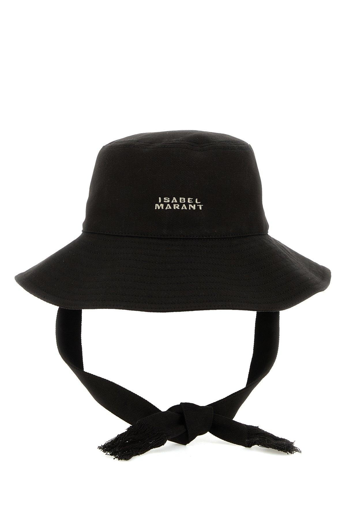 Isabel Marant Black and Cream Patterned Hat Isabel Marant Tulum Shell Raffia Bucket Hat | Neiman Marcus main image 2