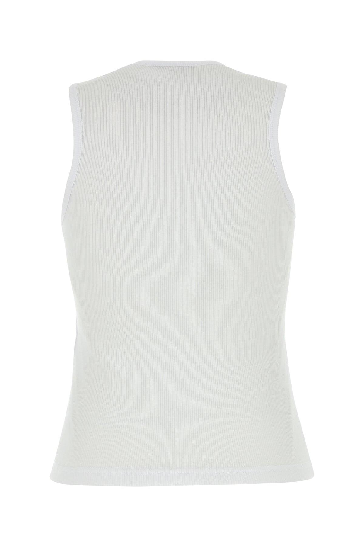 Tシャツ・カットソー JW ANDERSON White Cotton Tank Top JW Anderson logo-embroidered Cotton Tank Top | White