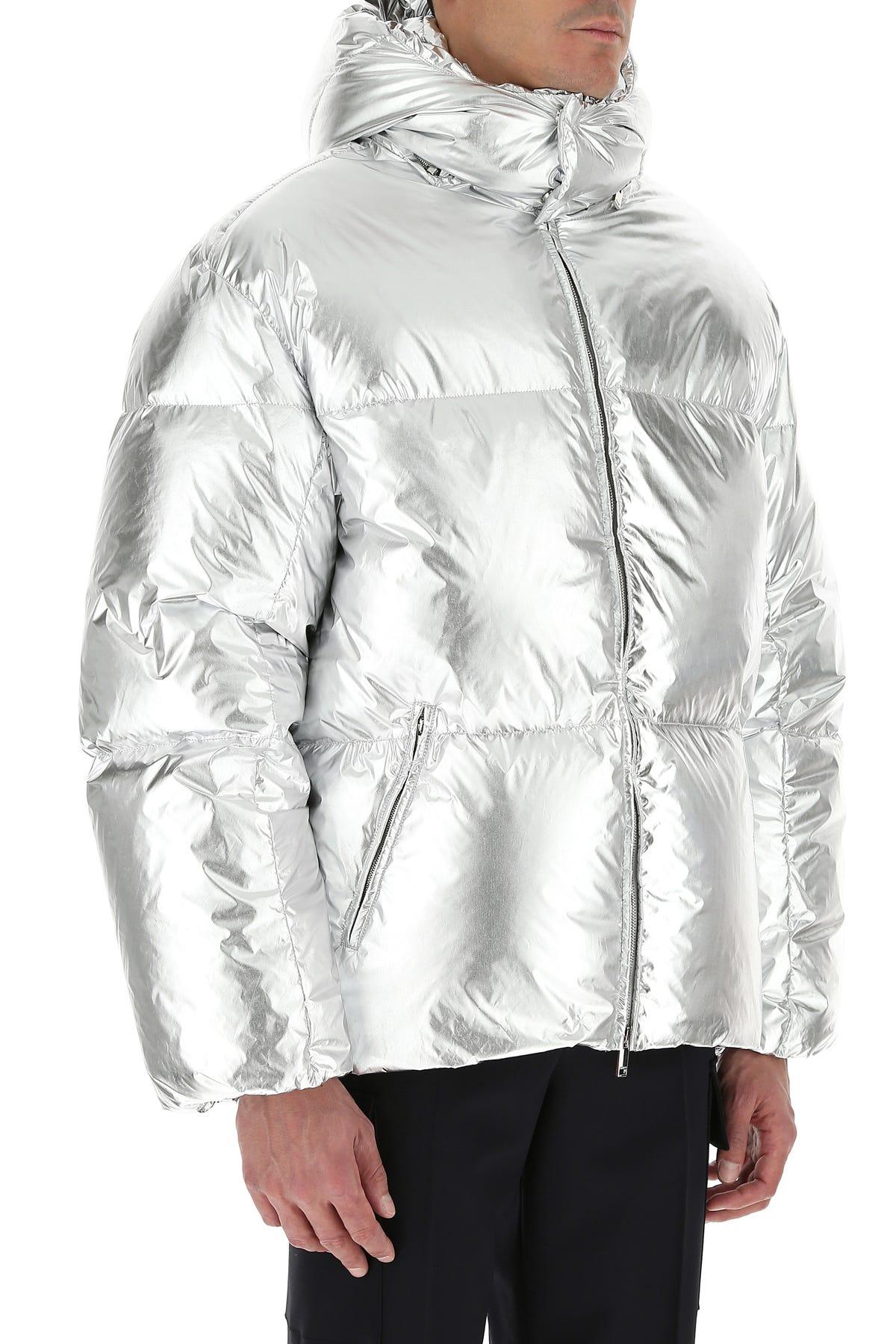 silver nylon jacket