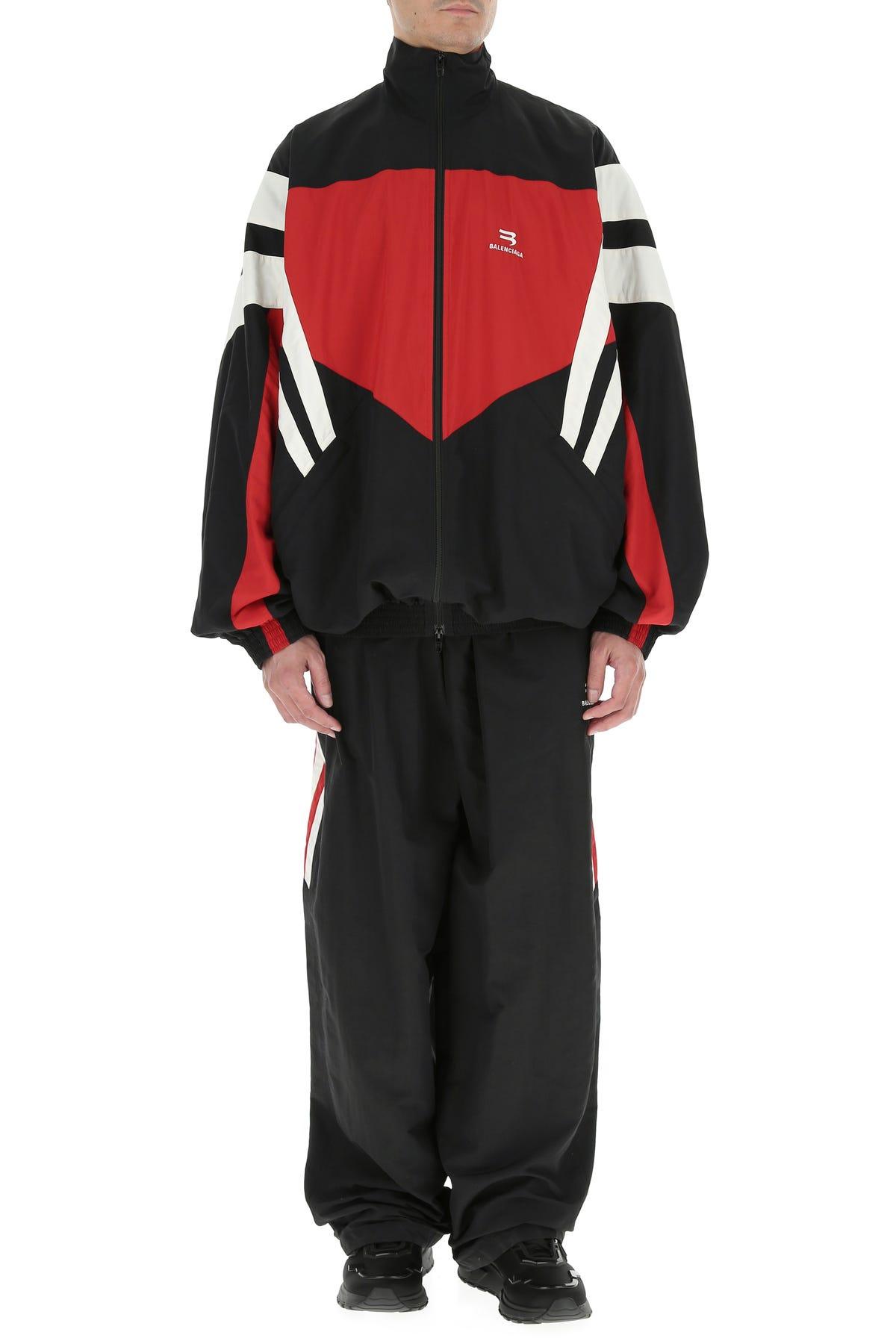 Balenciaga Synthetic Multicolor Nylon Jacket in Red for Men | Lyst