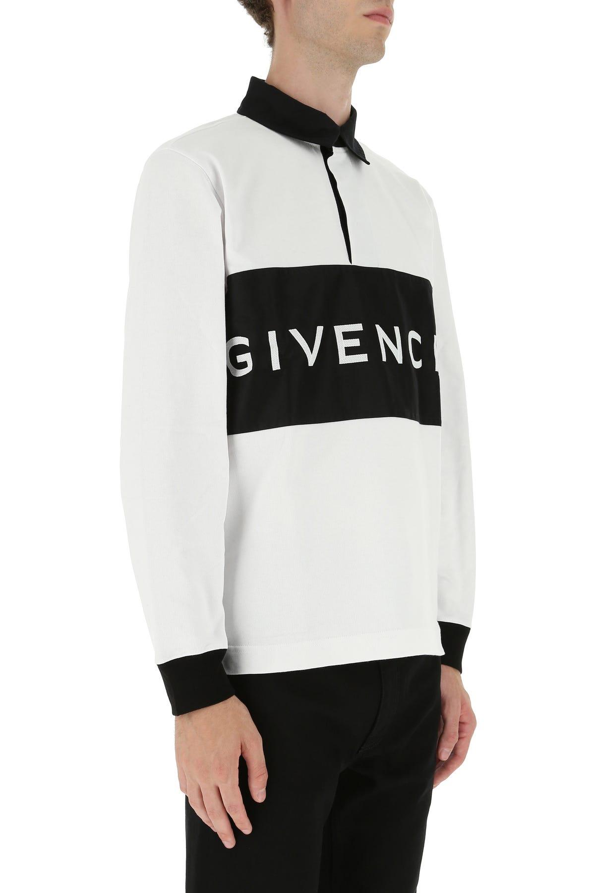 Givenchy Logo-embroidered Cotton-jersey Rugby Polo Shirt in White for Men |  Lyst