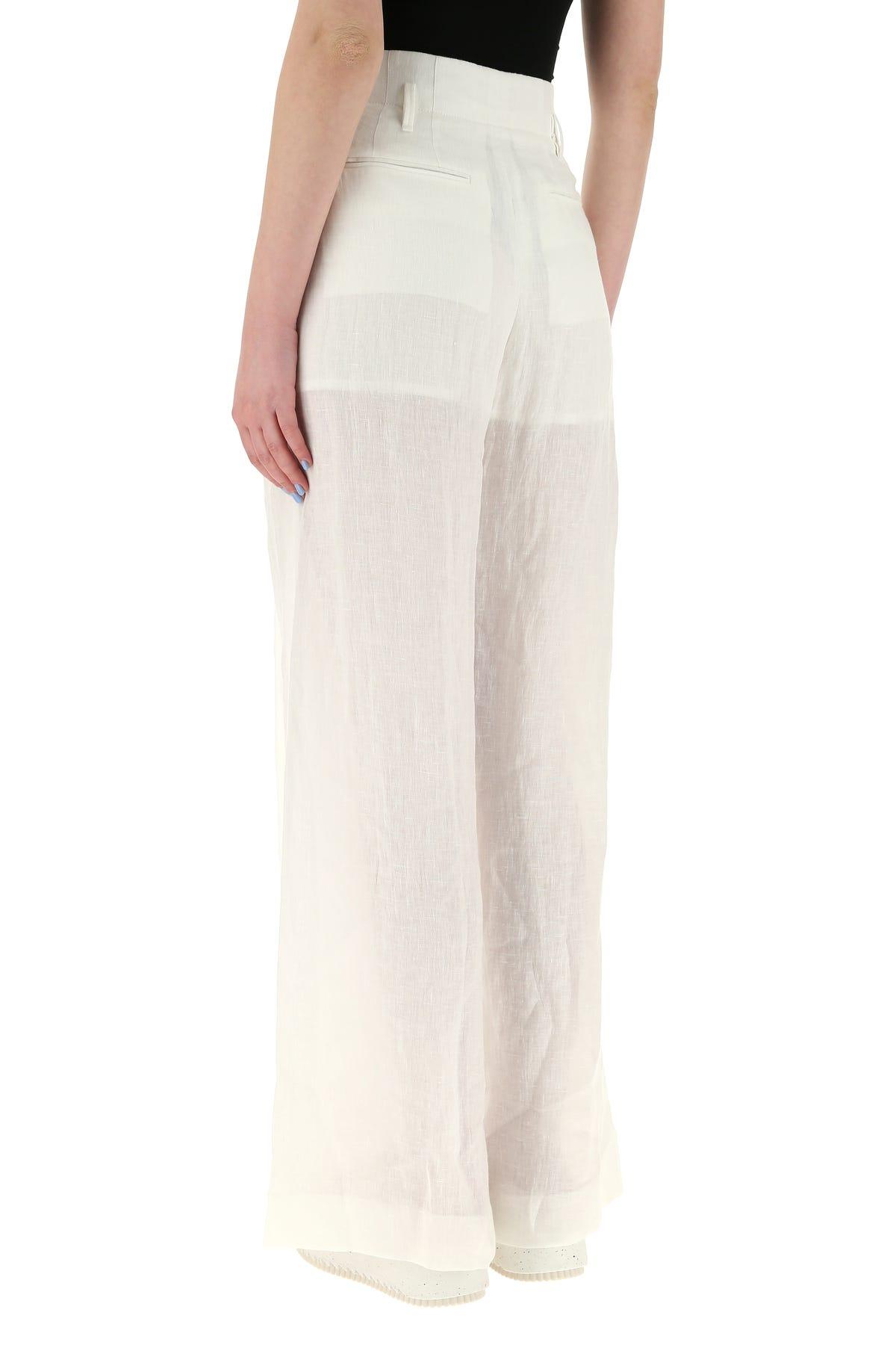 Chloé wide-leg linen trousers - White