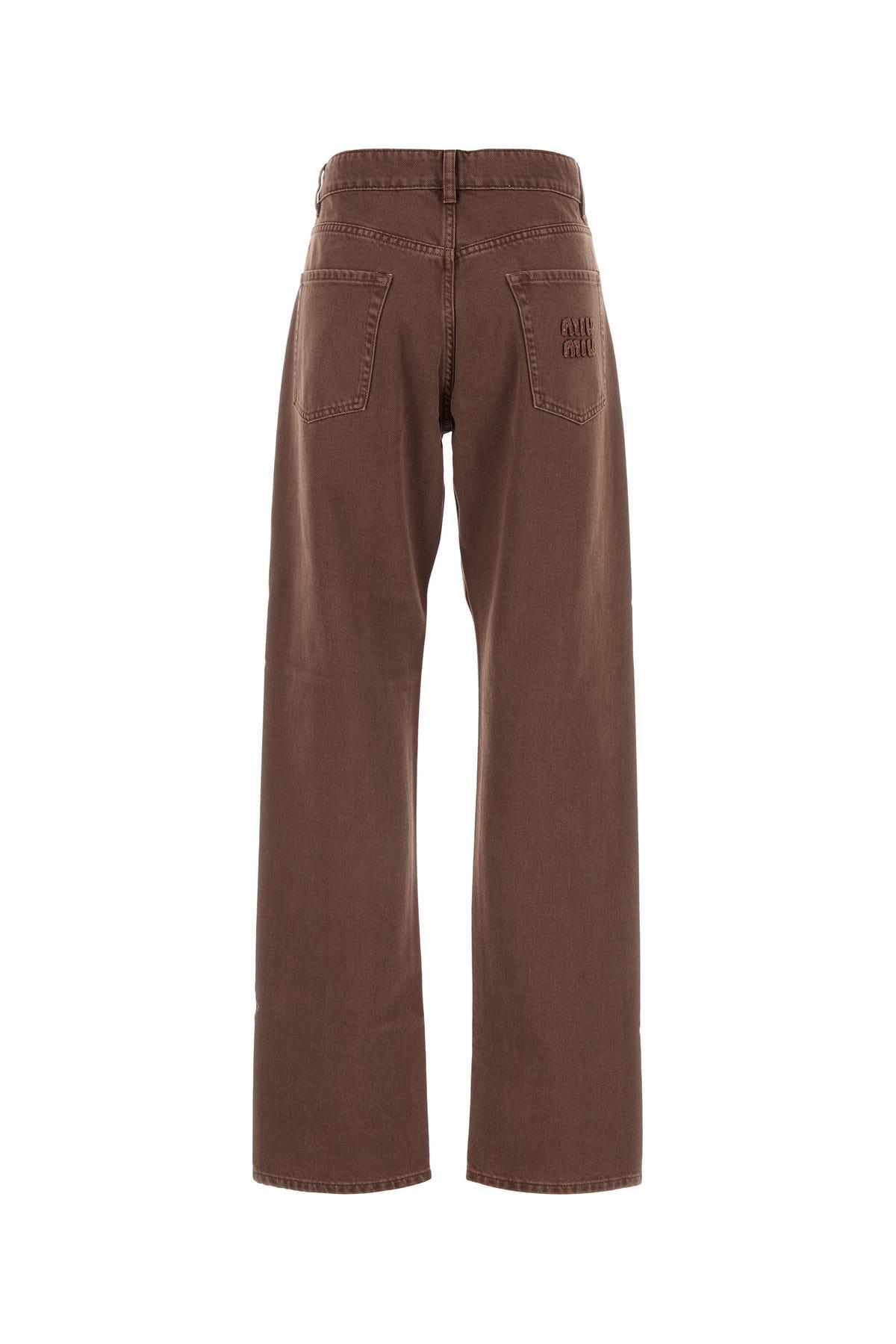 Miu Miu Denim Jeans in Brown | Lyst