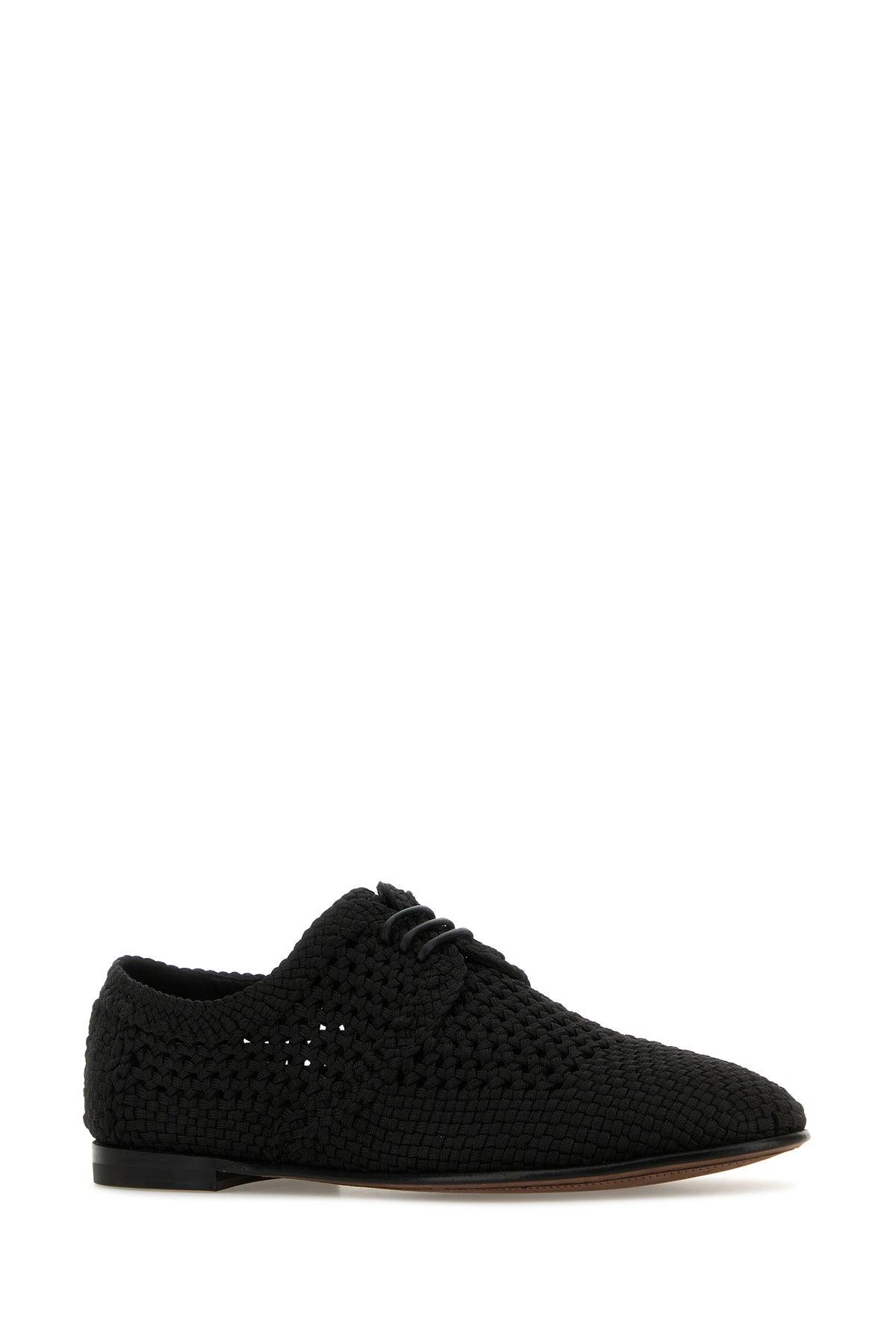 スニーカー DOLCE & GABBANA Black Crochet Lace-Up Shoes Dolce & Gabbana Black Crochet Lace-Up Shoe – LOZURI®