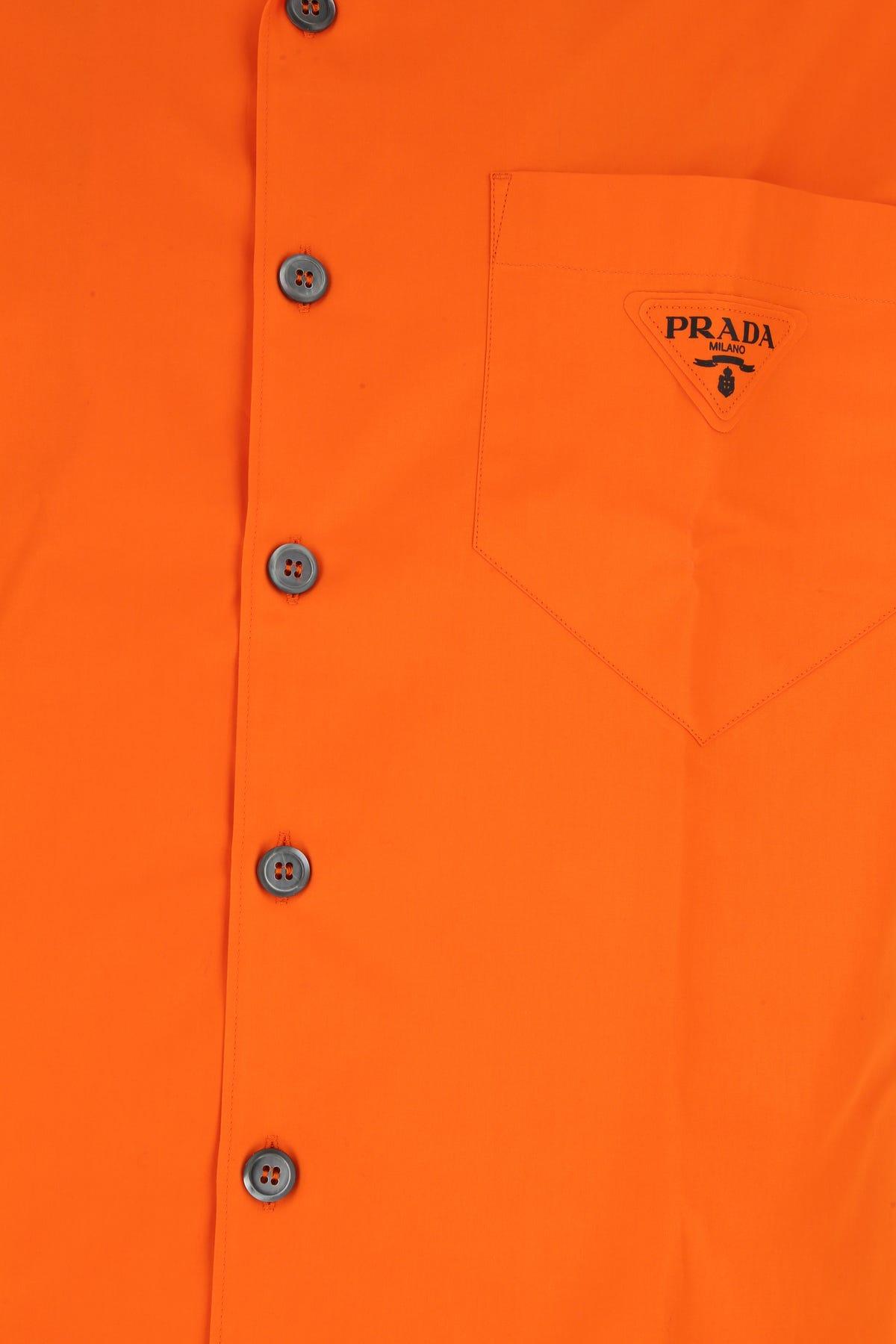 Prada Orange Poplin Shirt for Men | Lyst