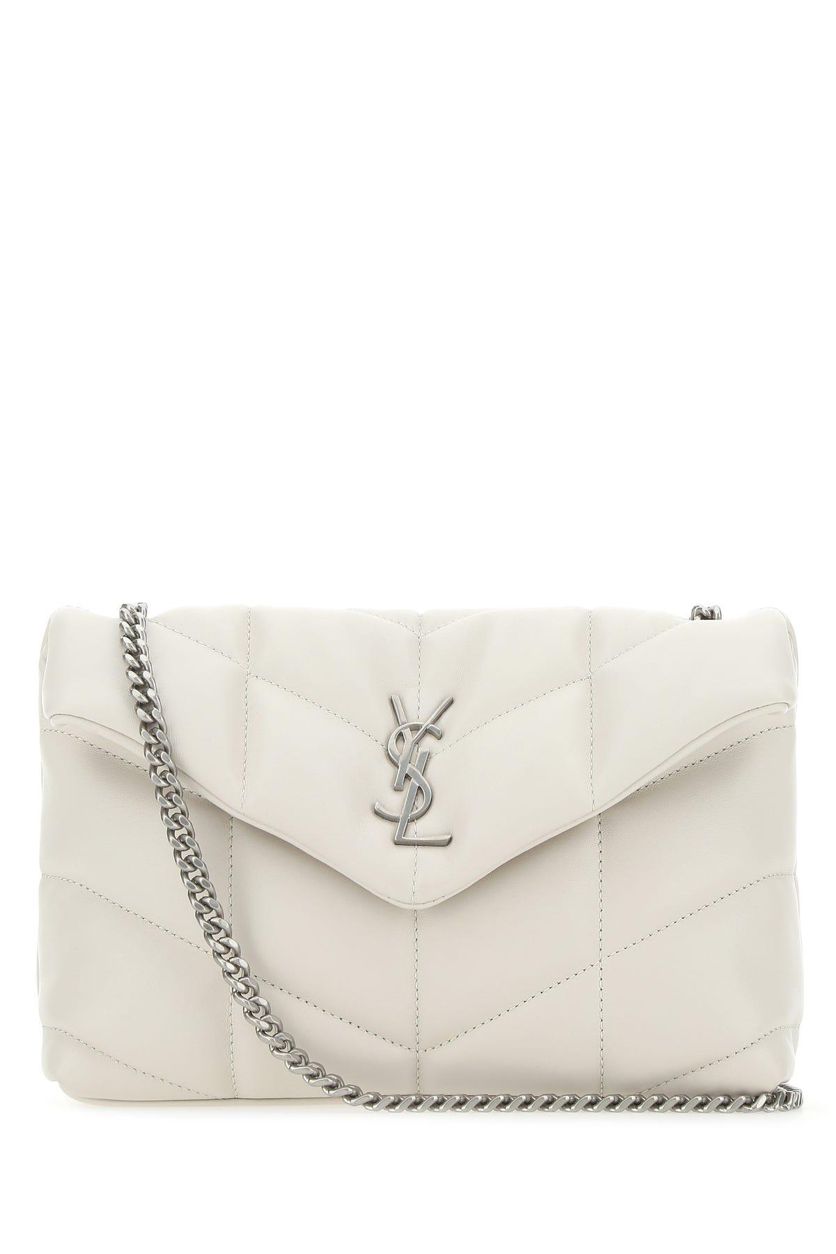 Saint Laurent Mini Loulou Puffer Leather Crossbody Bag in White - Save 40%  | Lyst