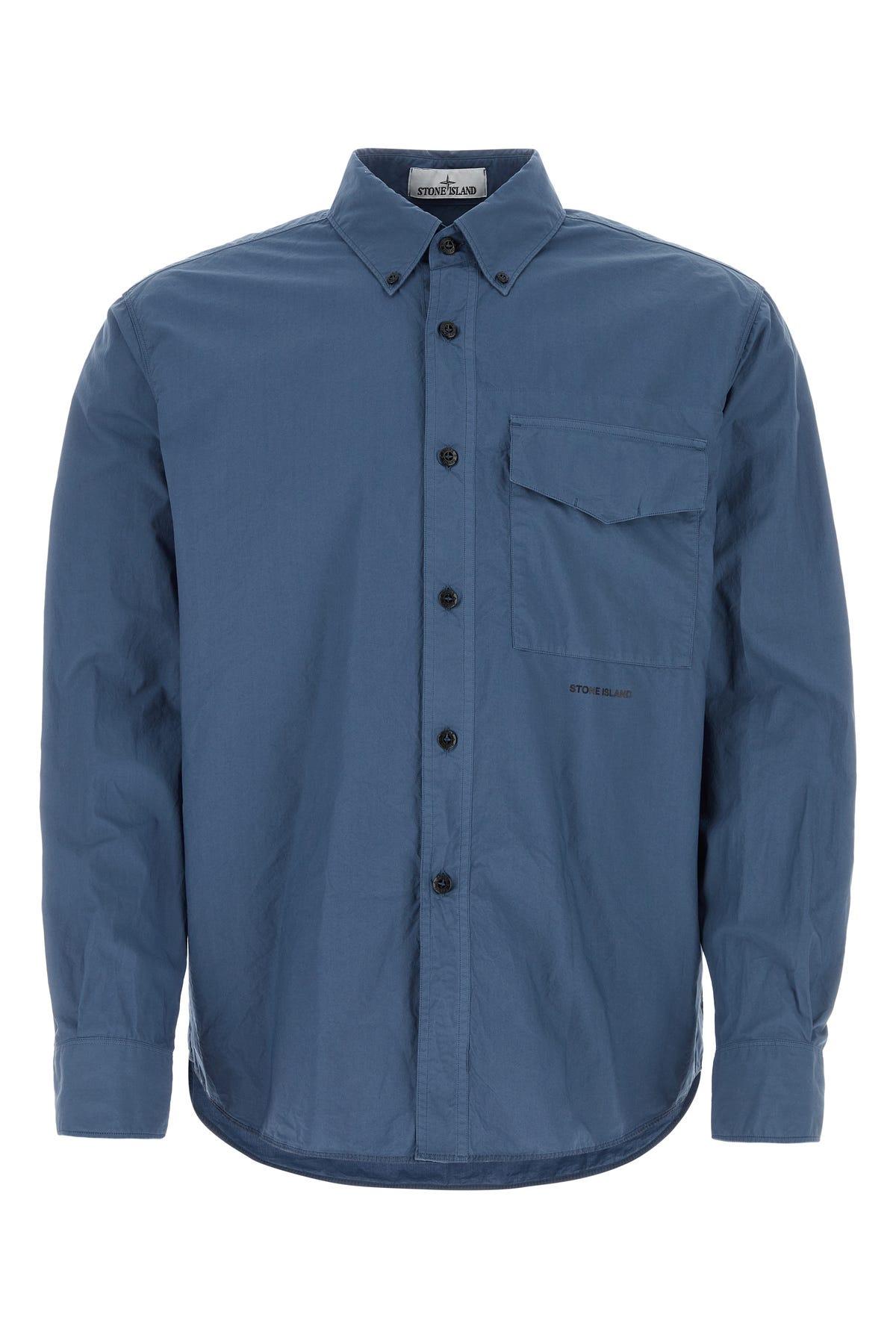 Camicie Blu Stone Island da uomo Lyst