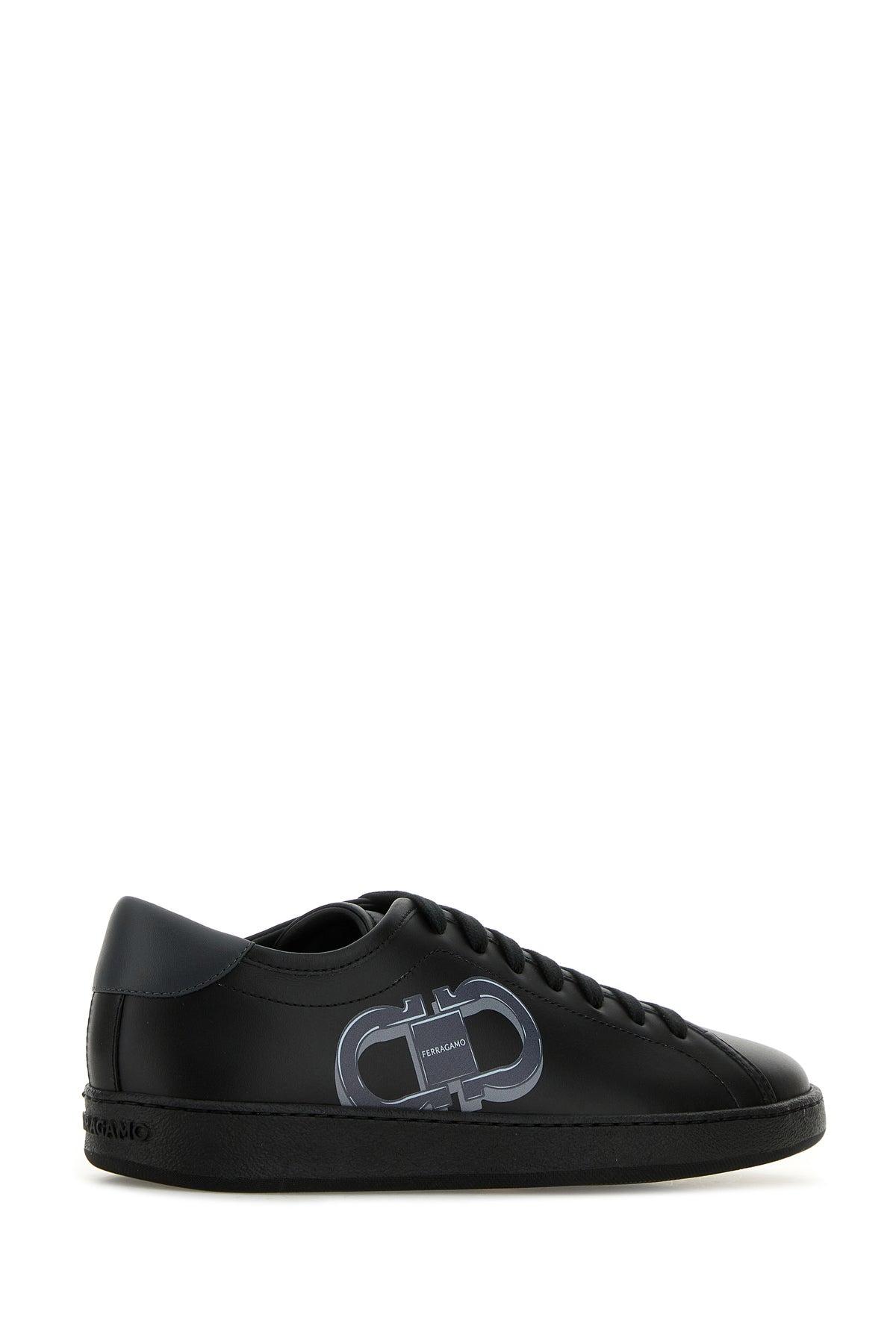 Ferragamo Salvatore Leather Brandy 1 Sneakers in Black for