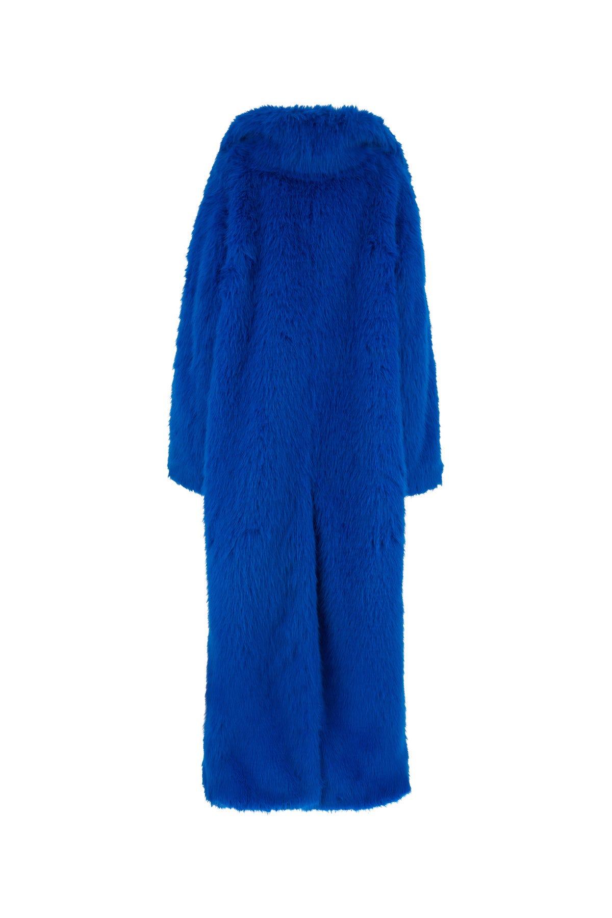 Balenciaga Electric Eco Fur Coat in Blue Lyst UK
