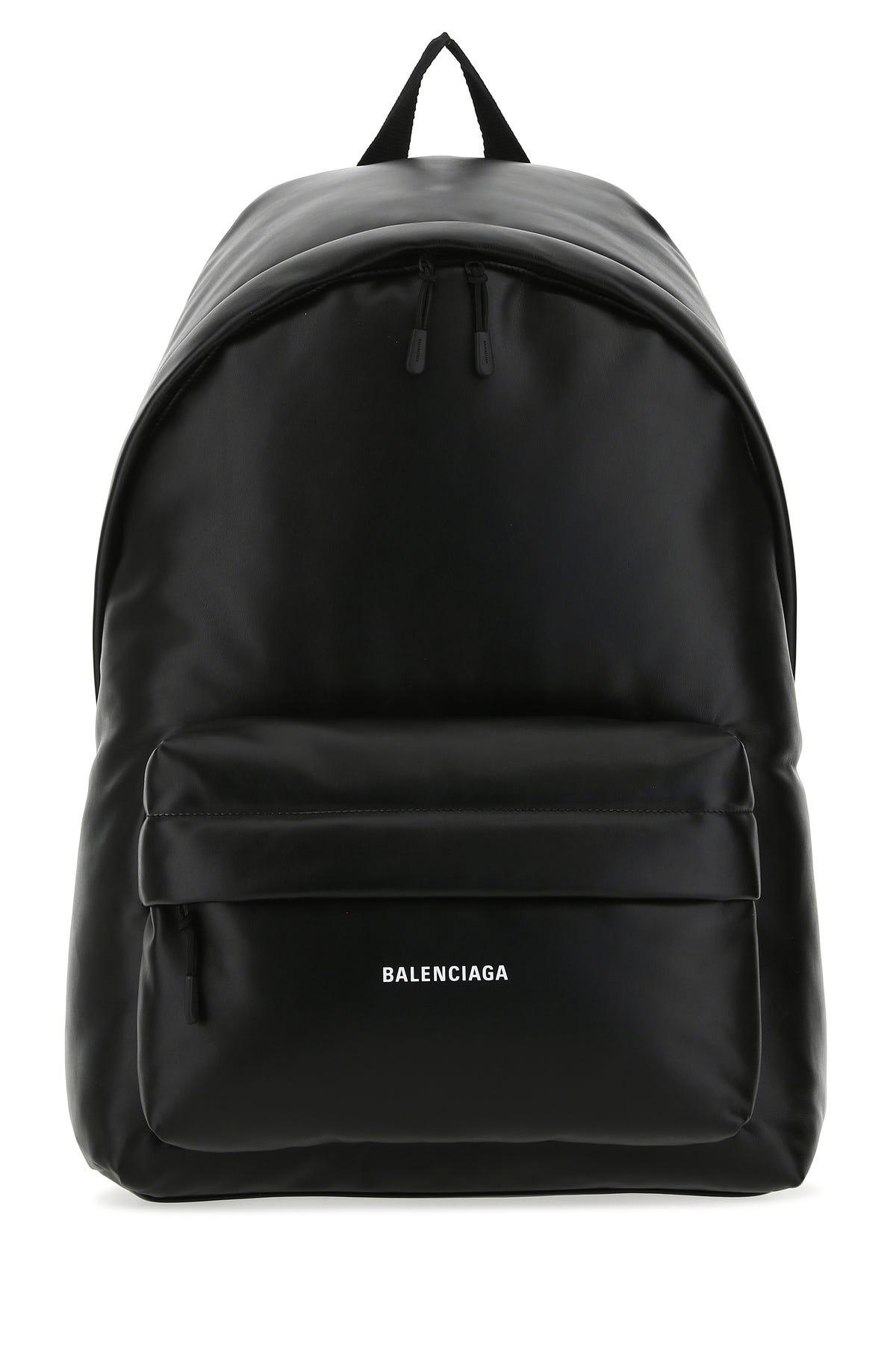 Balenciaga Leather Puffy Backpack in Black for Men Lyst
