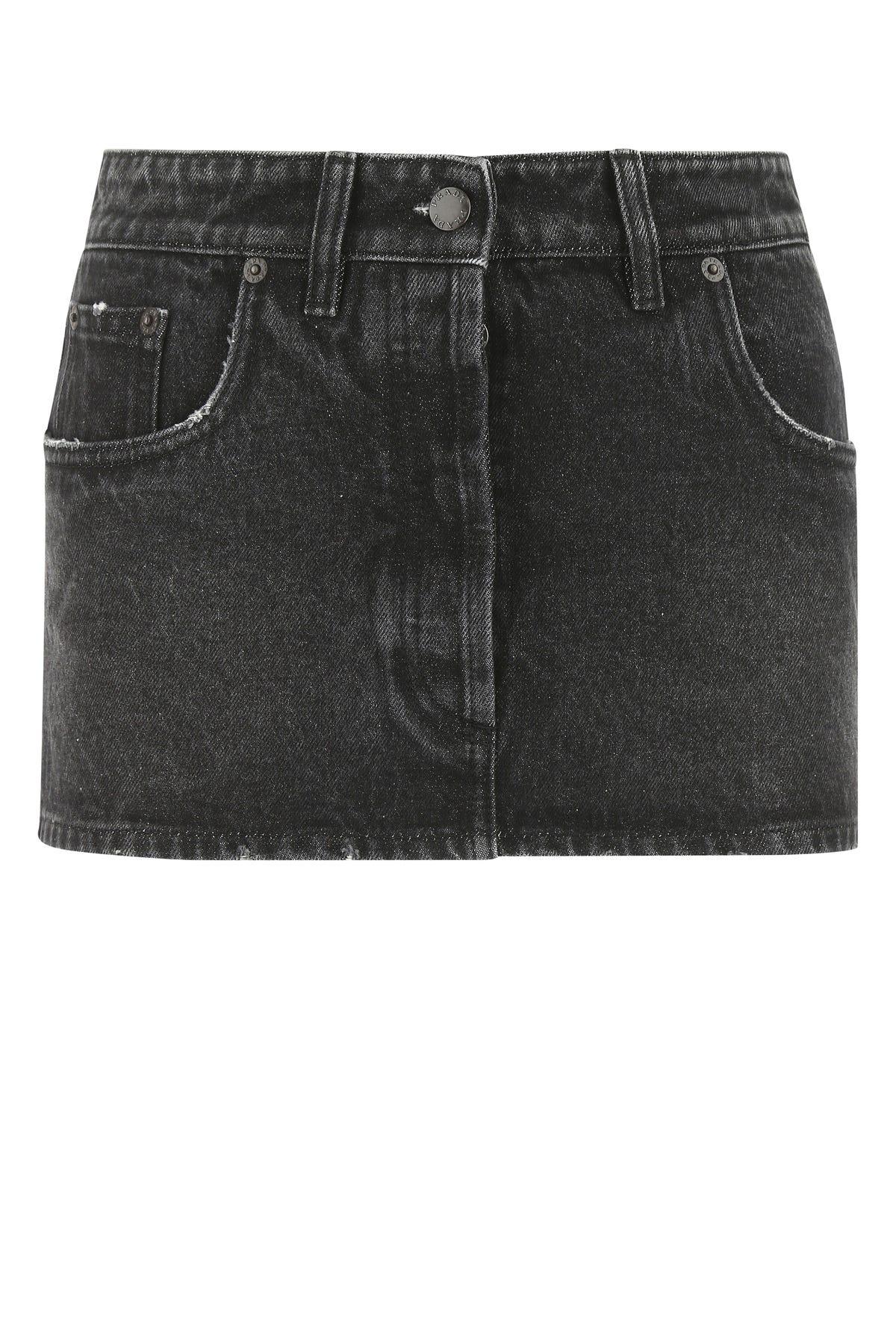 スカート PRADA Denim Skirt Prada Long Denim Washed Skirt - Bergdorf Goodman