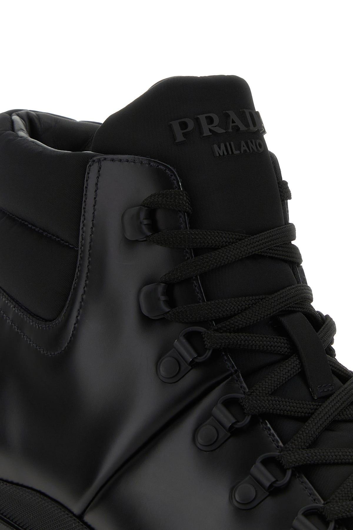 Prada Black Re nylon And Leather Brixxen Ankle Boots for Men Lyst UK