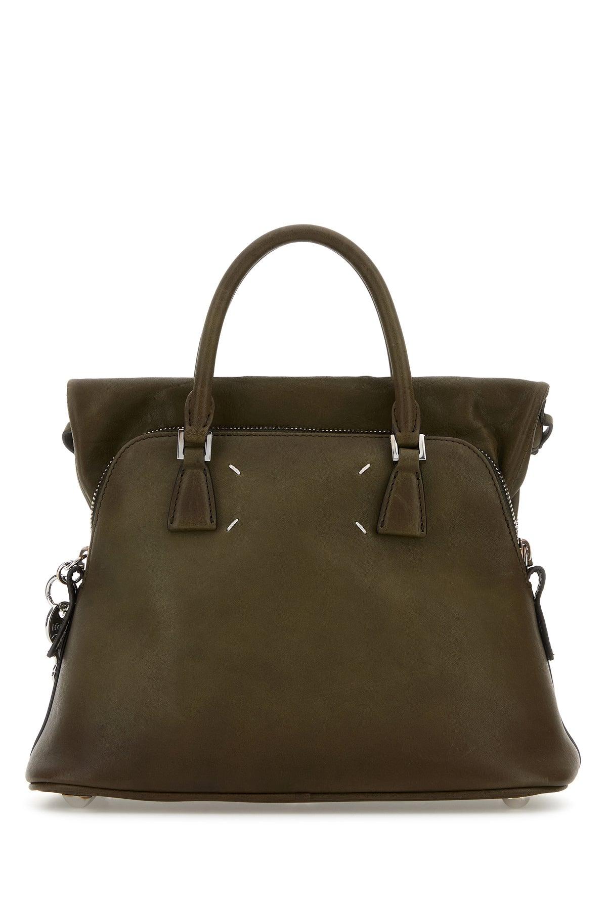 Maison Margiela Olive Green Leather Mini 5ac Handbag in Brown for