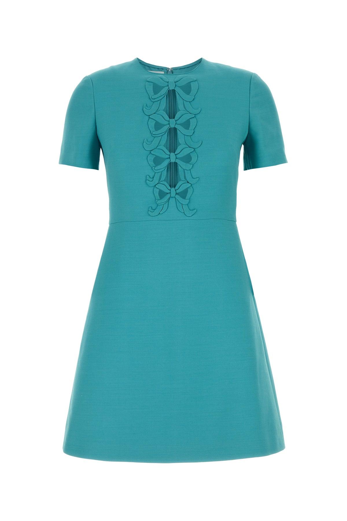 ワンピース VALENTINO TURQUOISE WOOL BLEND DRESS Valentino Garavani Turquoise Wool Blend Dress in Blue | Lyst