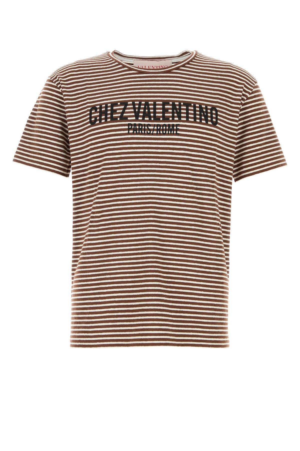 Valentino Garavani Embroidered Stretch Linen Blend T-shirt