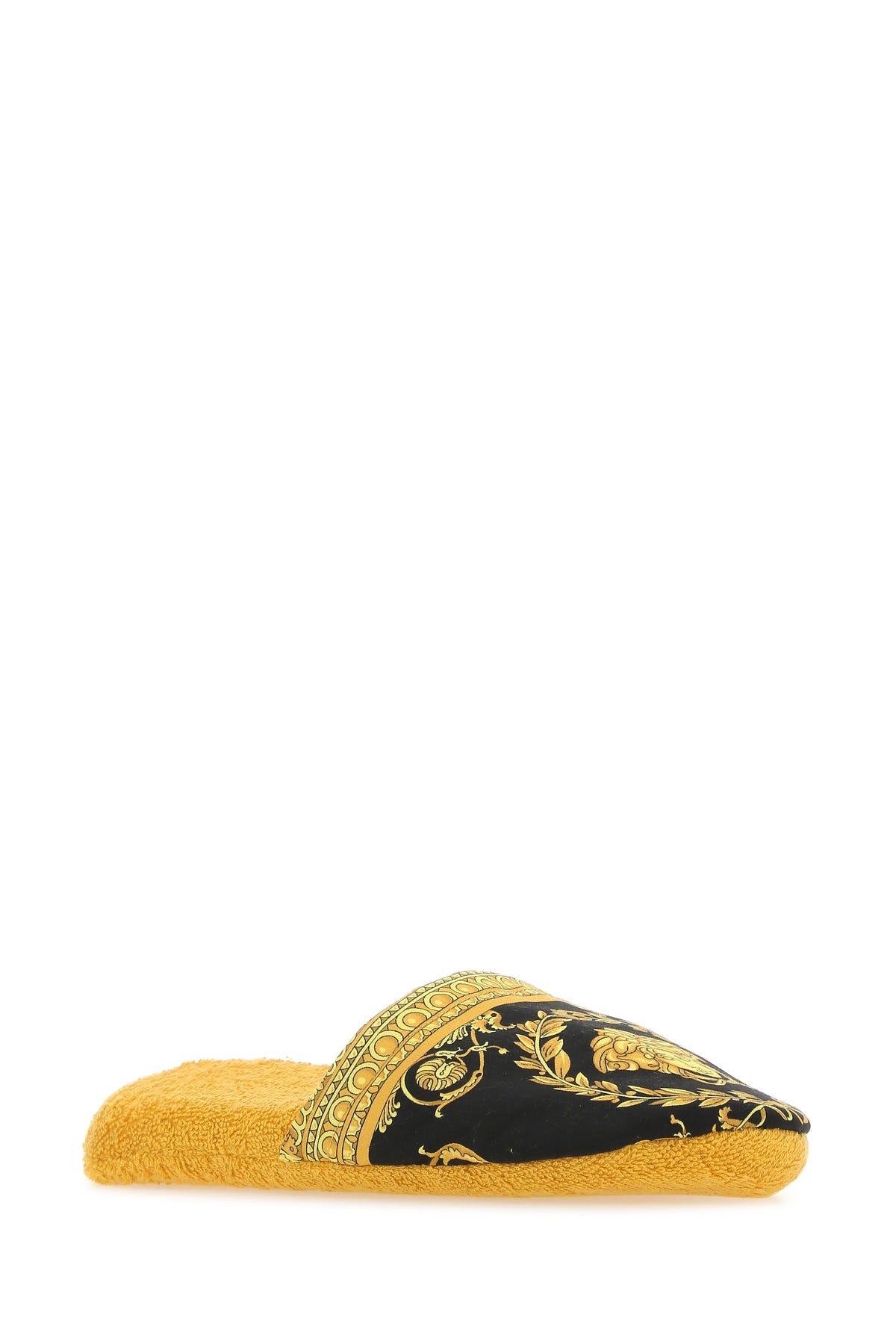 Versace Cotton Slippers in Yellow | Lyst