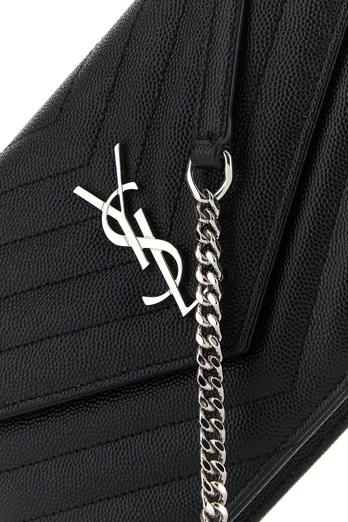 Saint Laurent Ysl C.wall 189y mono Grain De in Black Lyst UK
