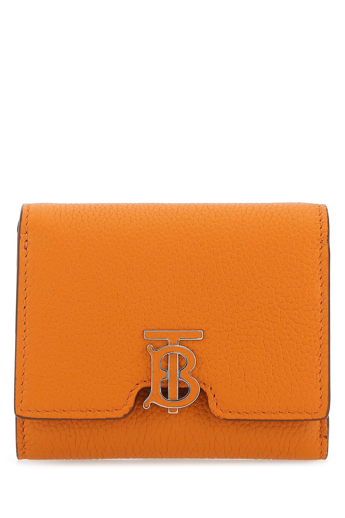 Leather wallet Burberry Orange in Leather - 34158008