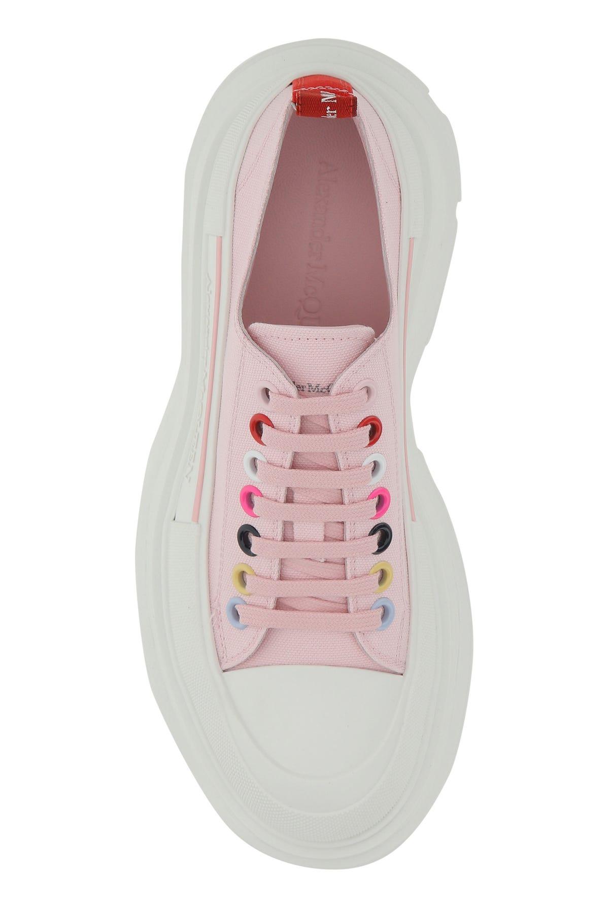 Alexander McQueen Canvas Tread Slick Sneakers Alexa in Pink - Lyst