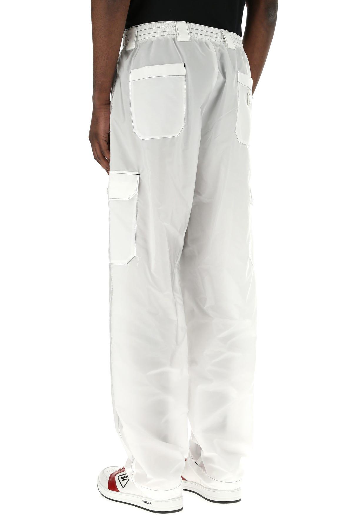 Prada Synthetic White Re-nylon Cargo Pant for Men - Save 36% | Lyst