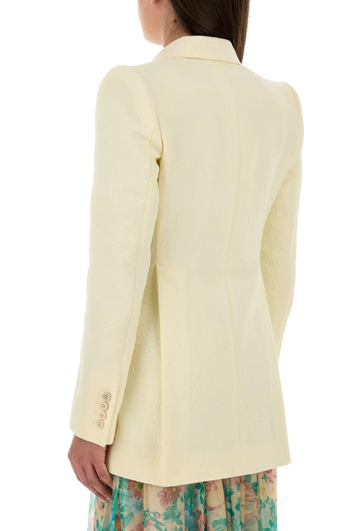 Chloé Cotton Blend Blazer in White | Lyst