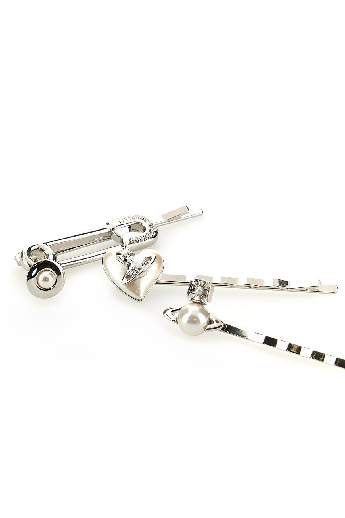 Vivienne Westwood Tilde Bobby Pin Set Of Three in White | Lyst